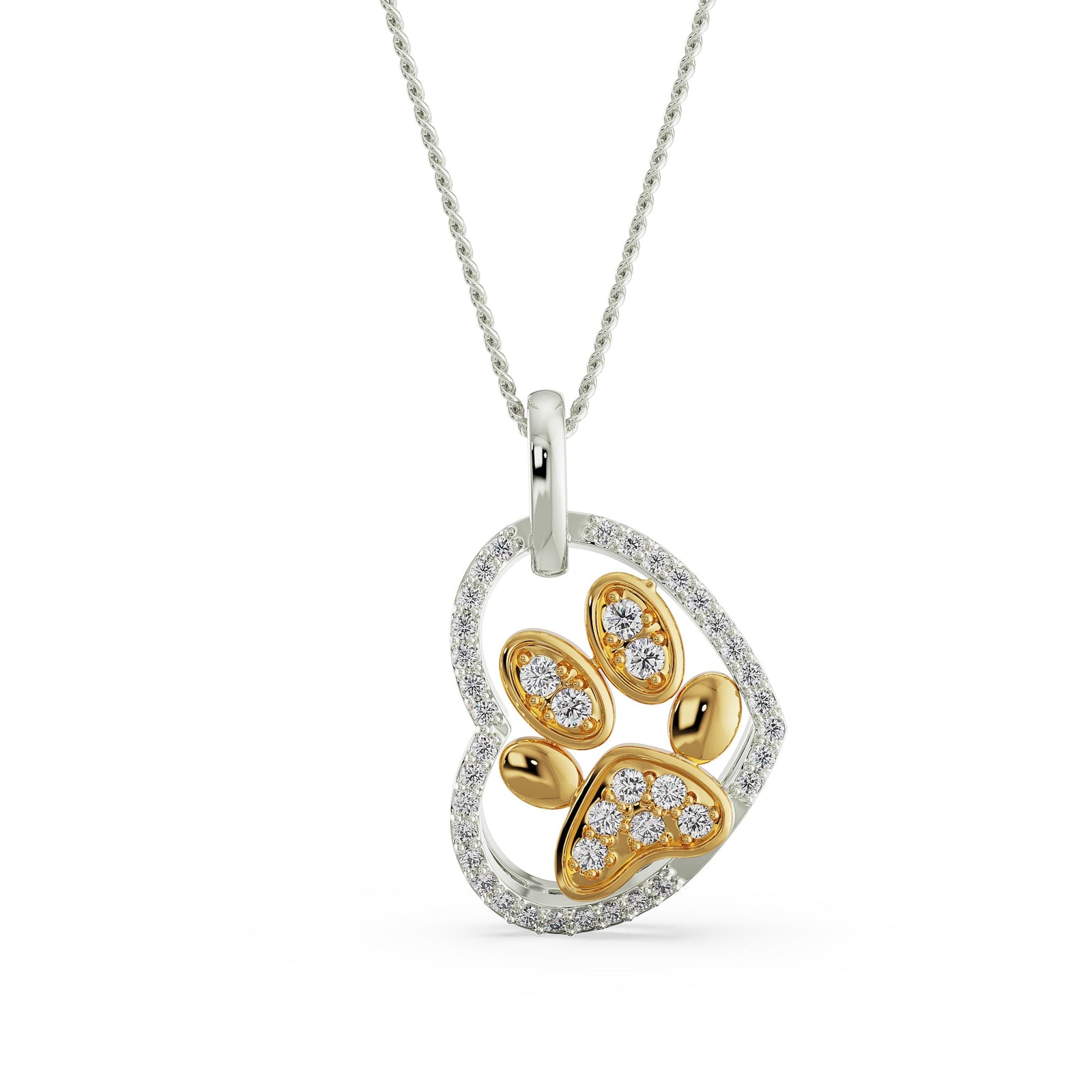 Diamond Dog Paw Pendant Front View