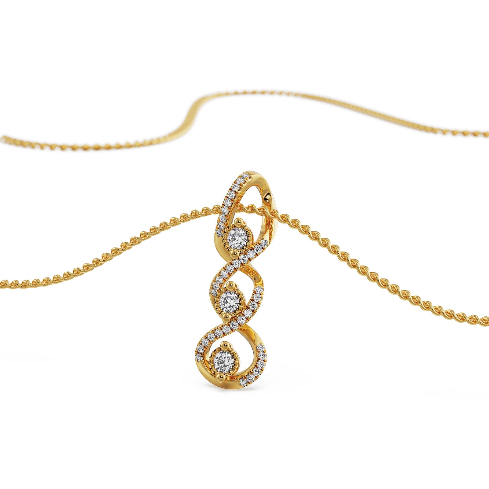 Interlocking Diamond Cross Pendant Prospective view