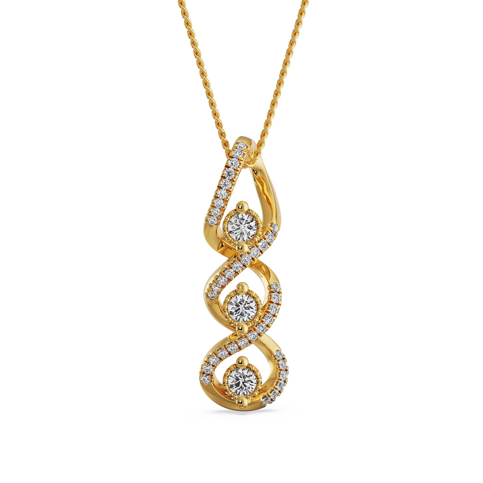 Interlocking Diamond Cross Pendant Front view