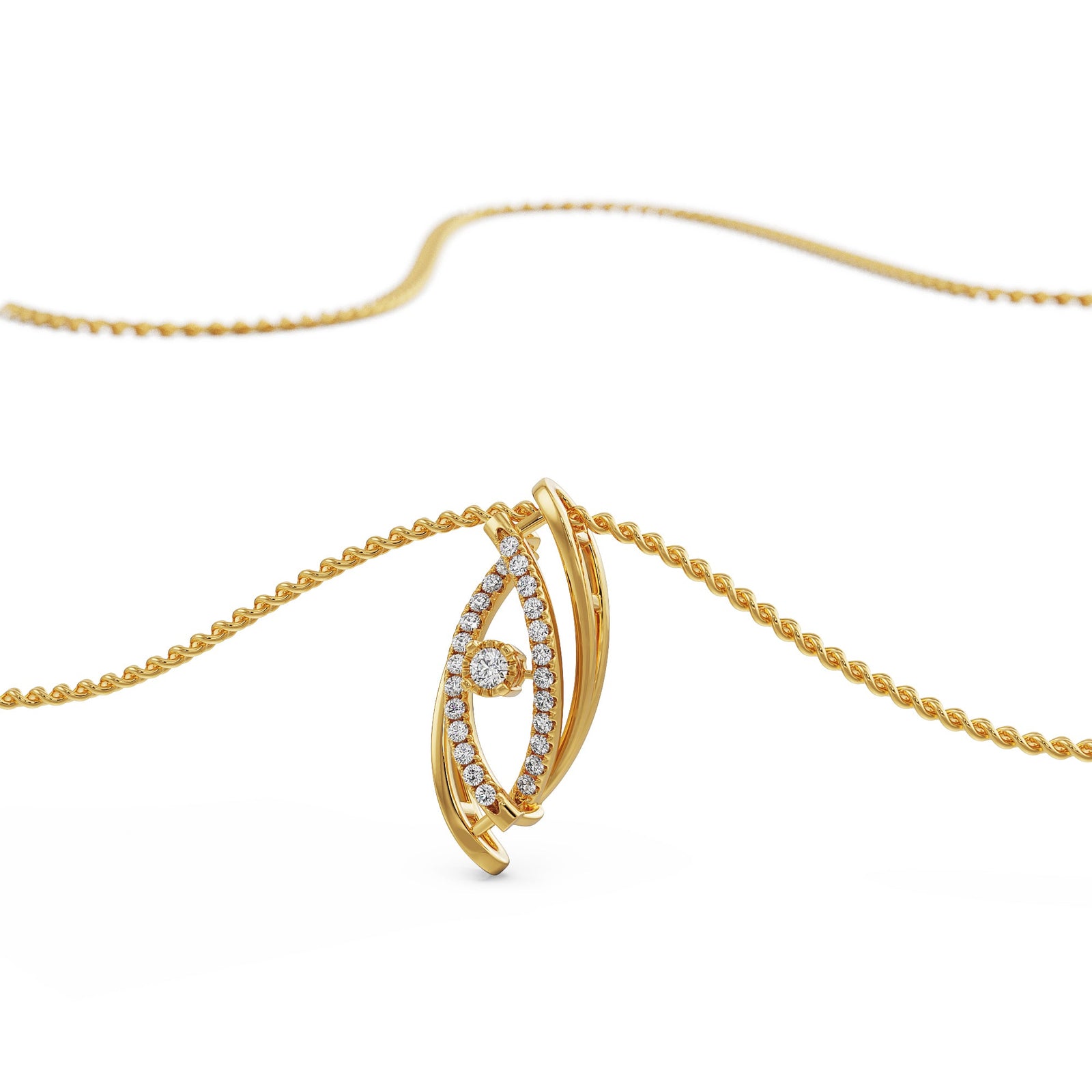 Classic Evil Eye Diamond Pendant Prospective View