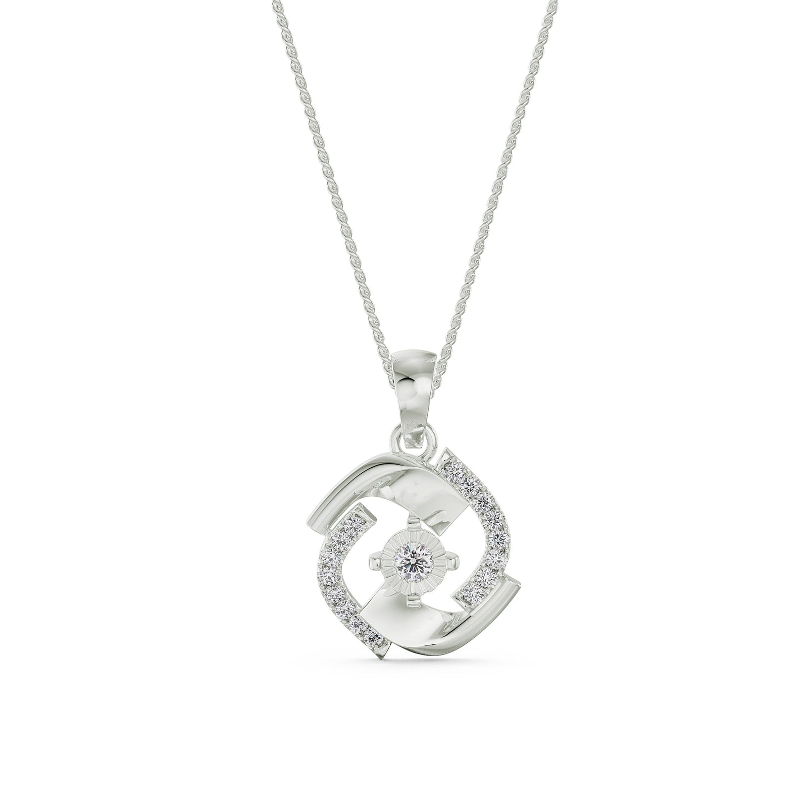 Evil Eye Diamond Pendant Front view