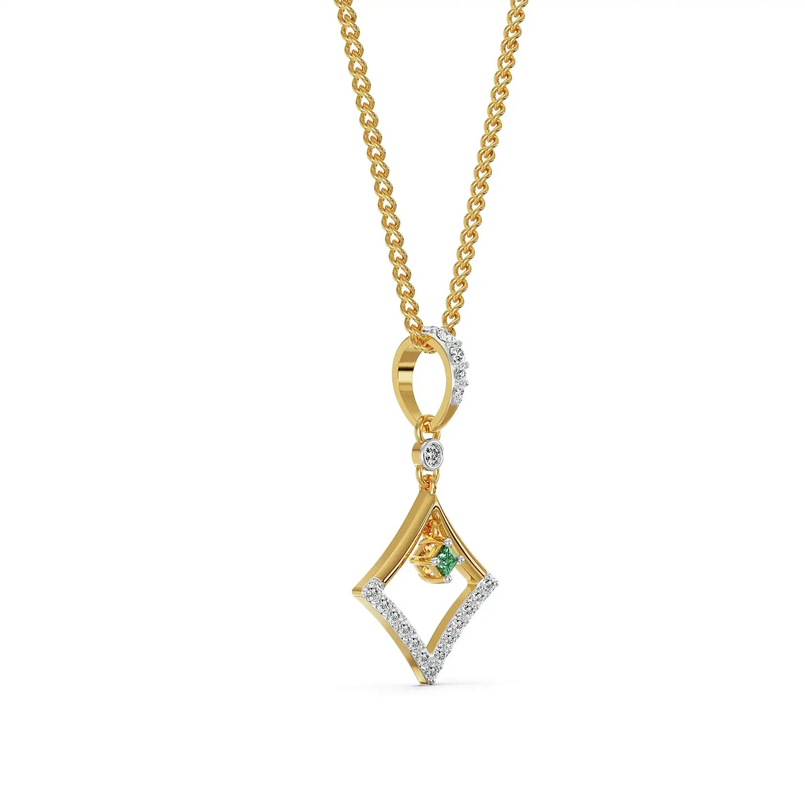 Elegant Emerald Lab Grown Diamond Pendant 9KT