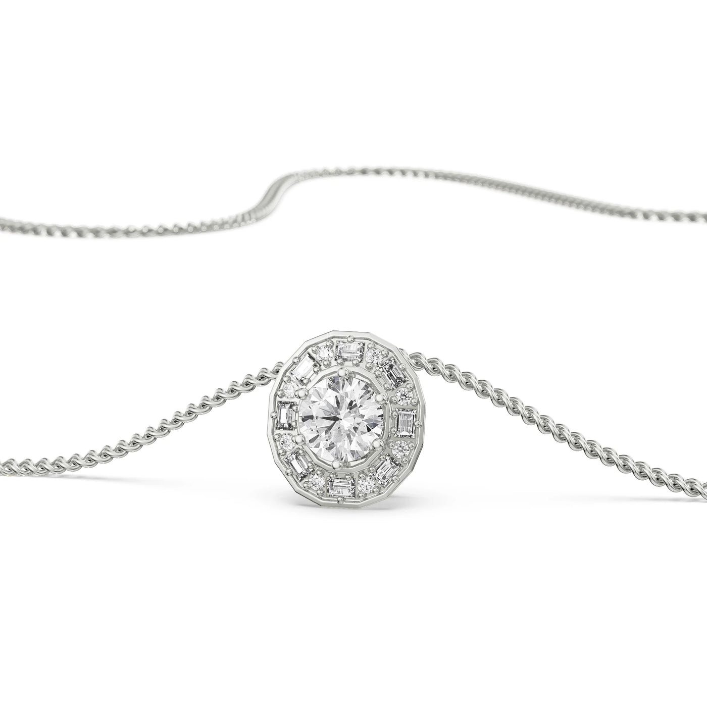 Radiant Cascade Lab Grown Diamond Pendant