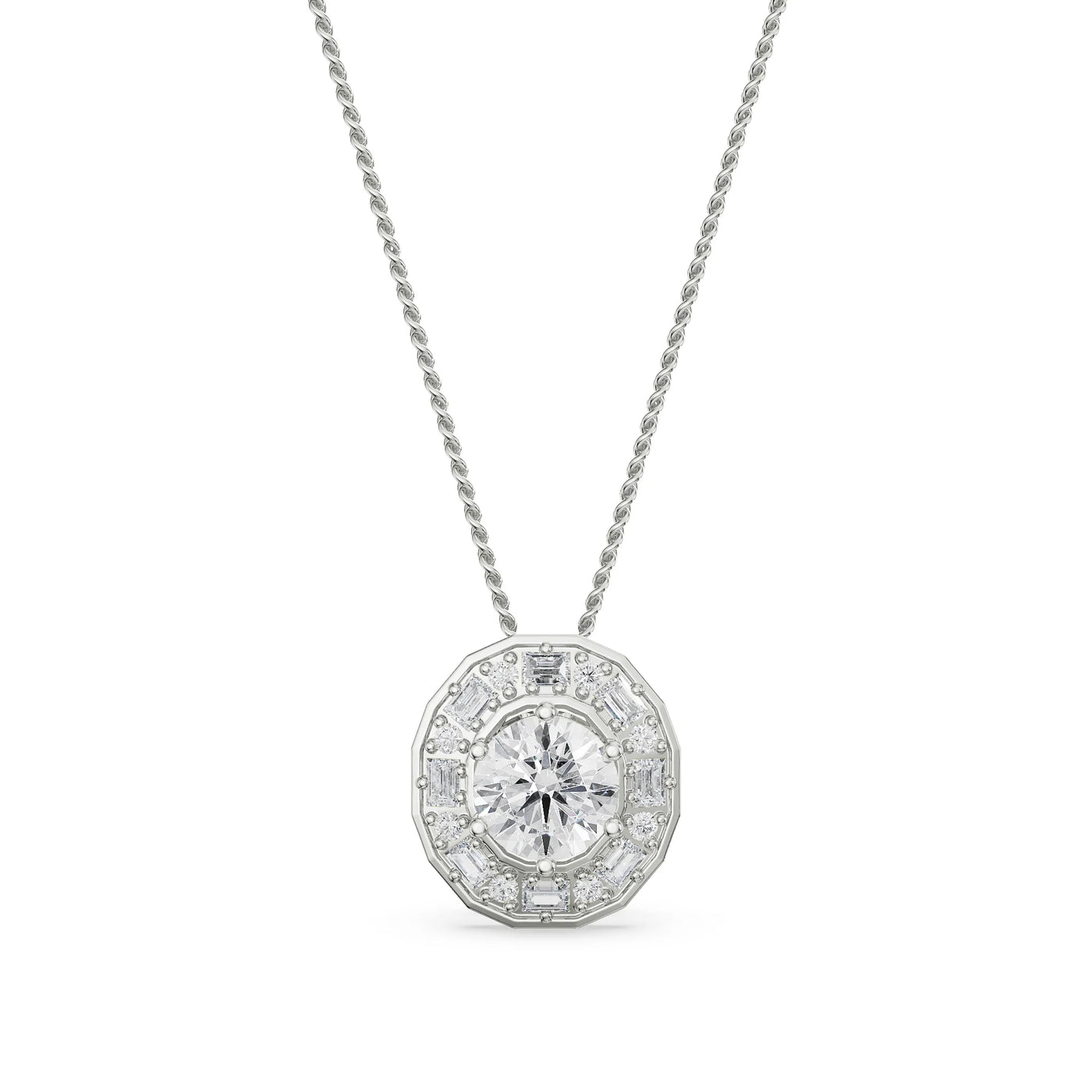 Radiant Cascade Lab Grown Diamond Pendant 9KT