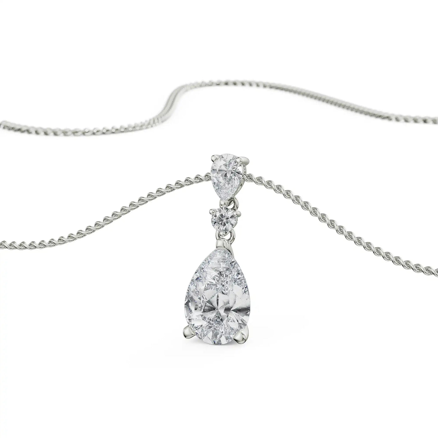 Pear Lab Grown Diamond Drop Pendant