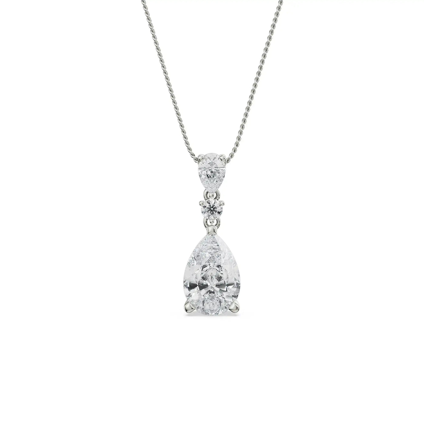 Pear Lab Grown Diamond Drop Pendant 9KT