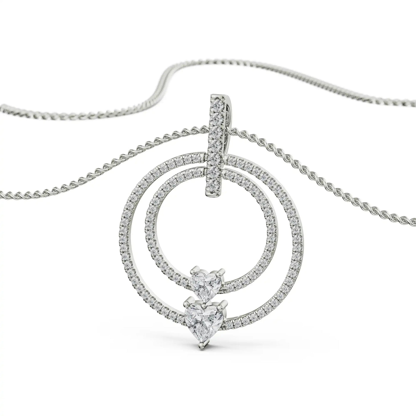 Circle Heart Lab Grown Diamond Pendant