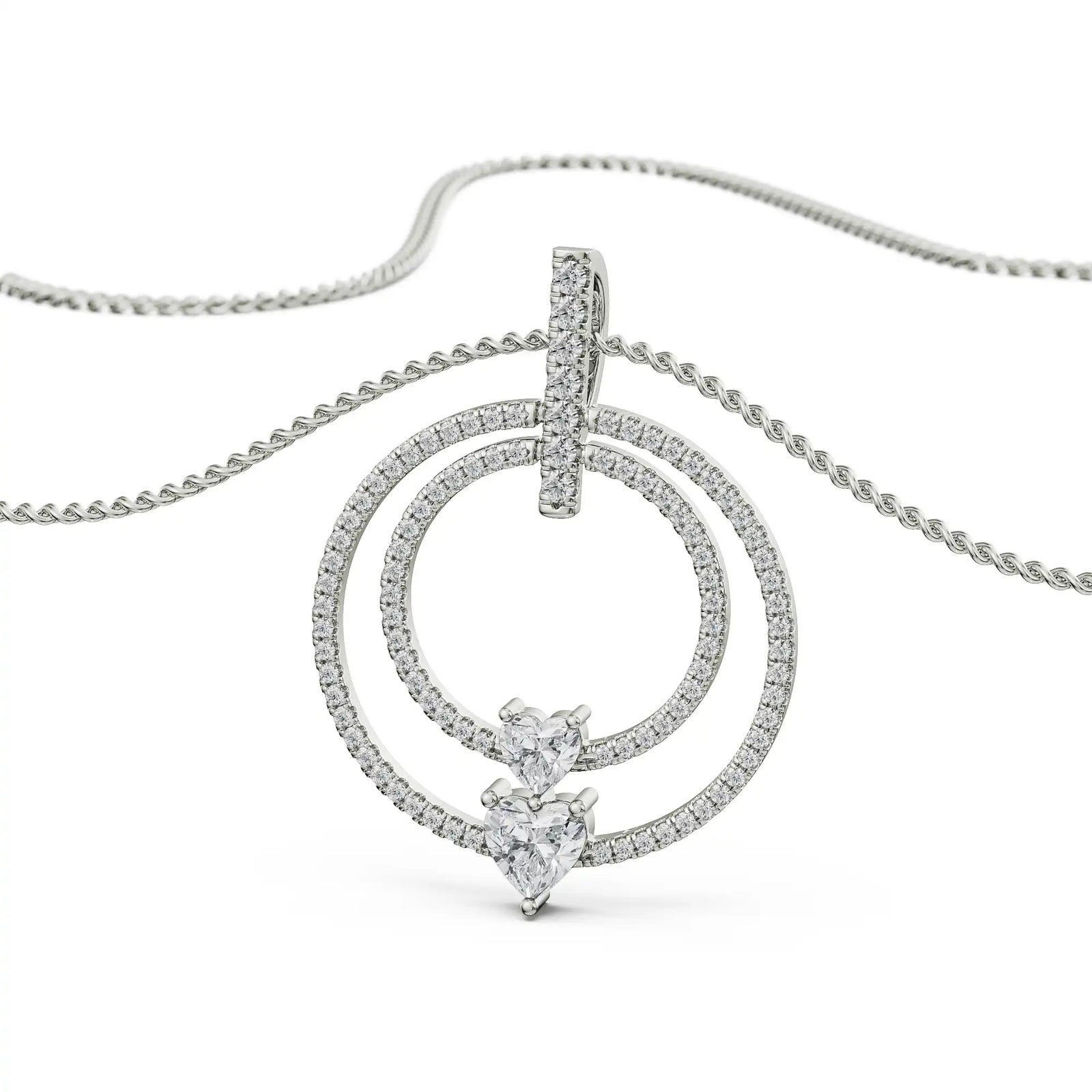 Circle Heart Lab Grown Diamond Pendant_in-stock