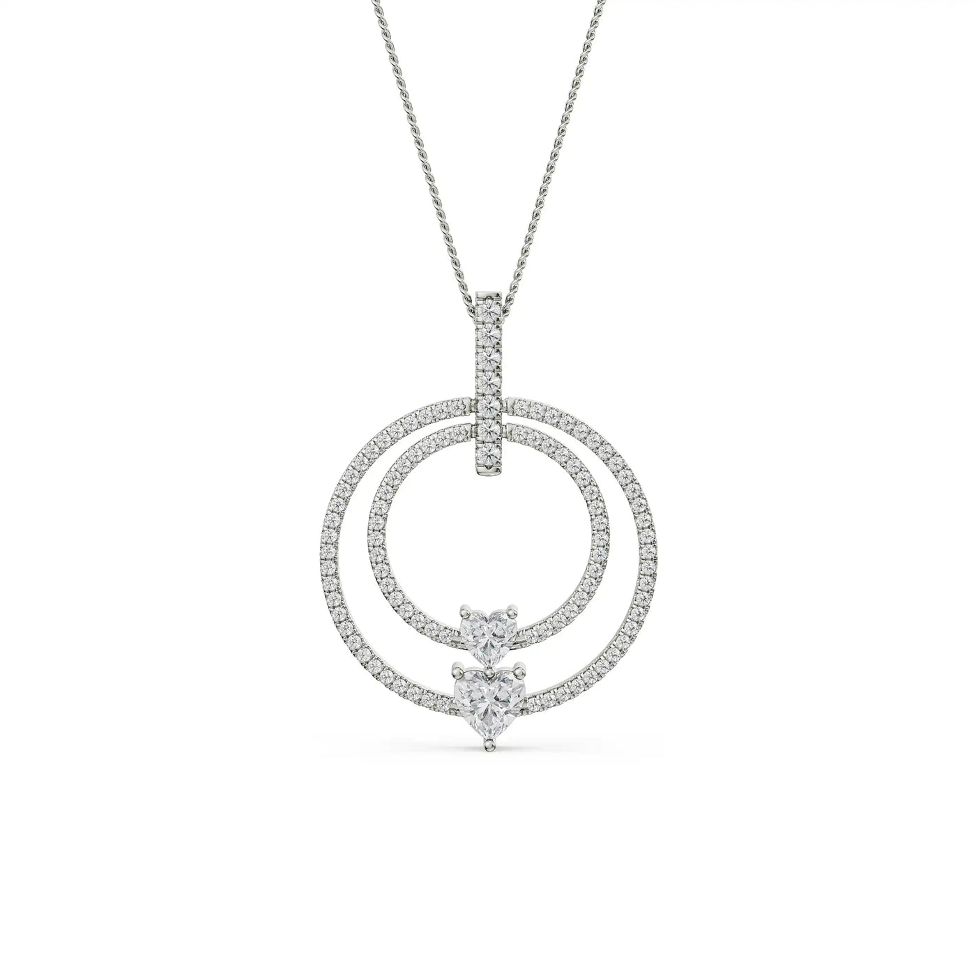Circle Heart Lab Grown Diamond Pendant 9KT