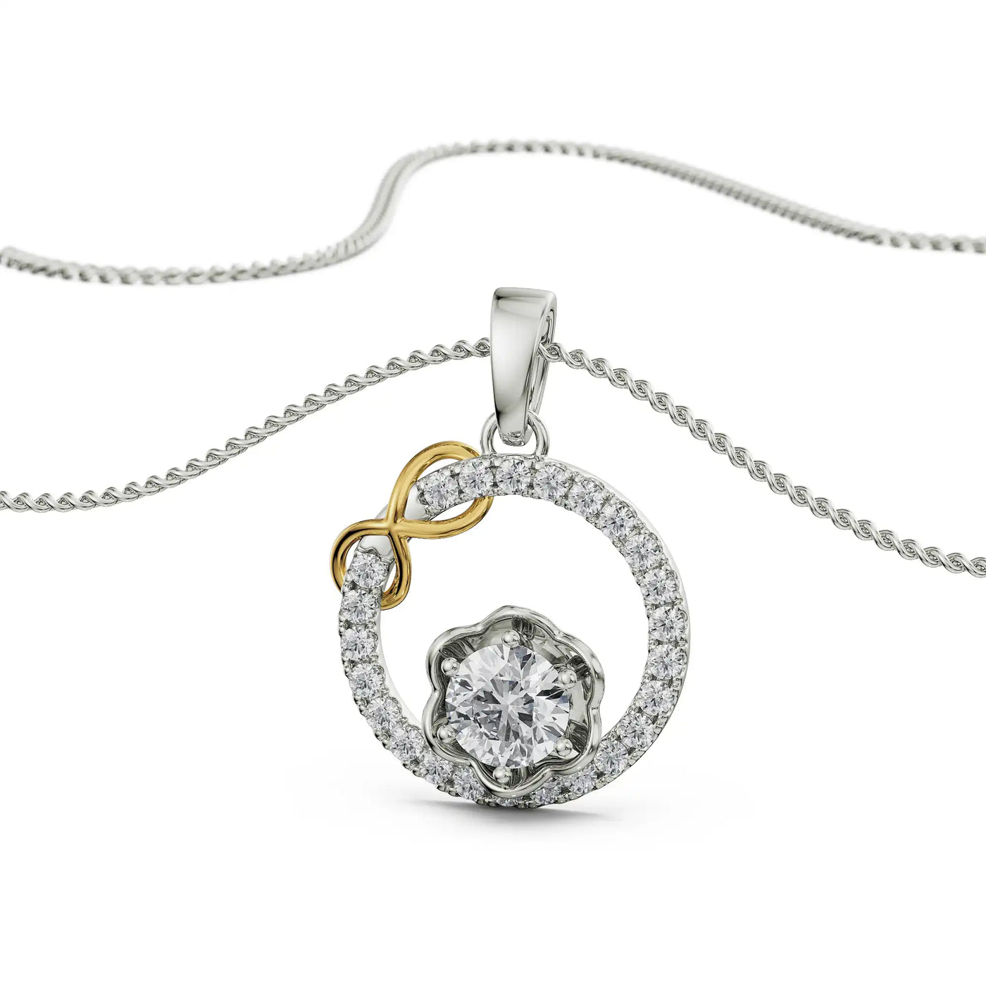 Circle Infinity Lab Grown Diamond Pendant