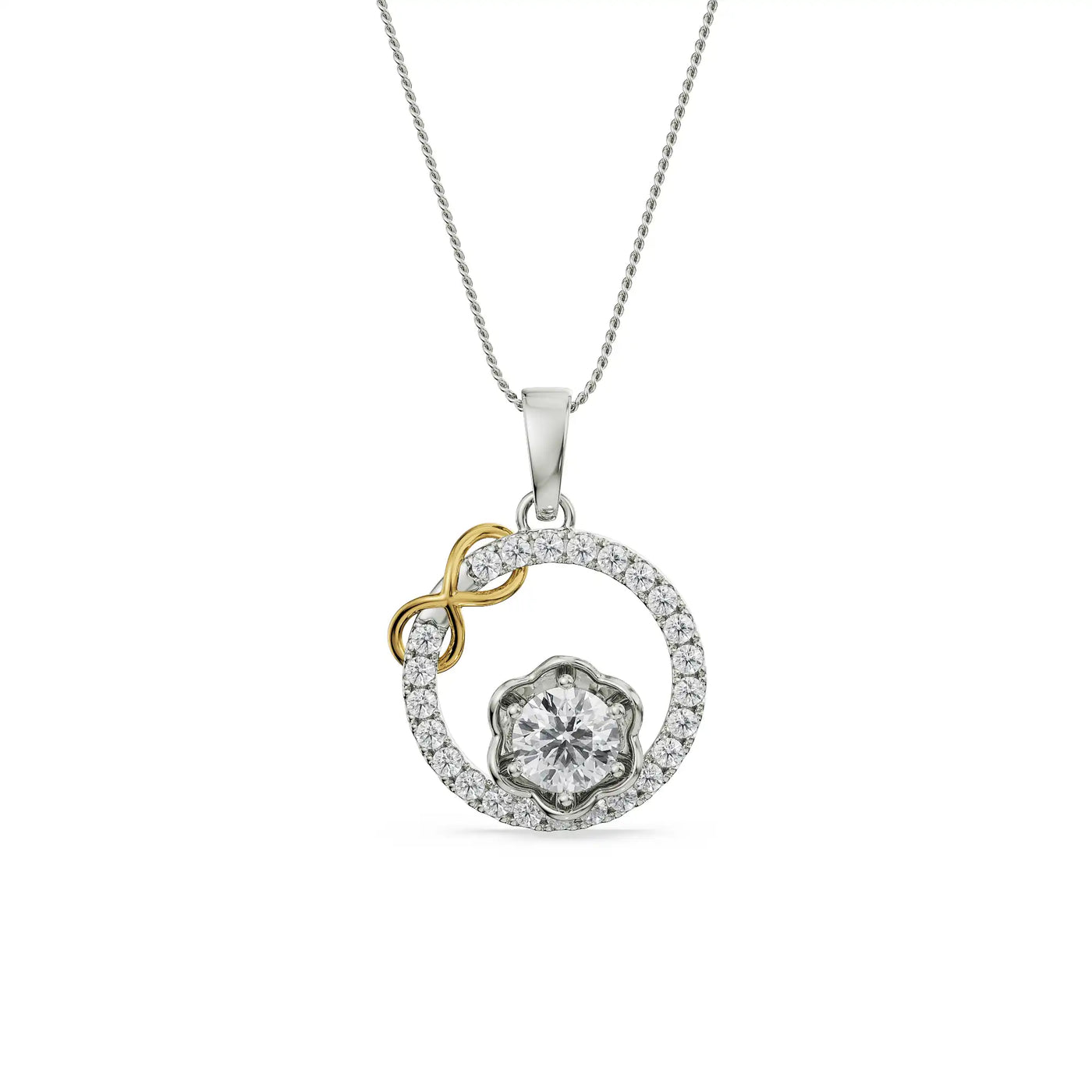 Circle Infinity Lab Grown Diamond Pendant 9KT