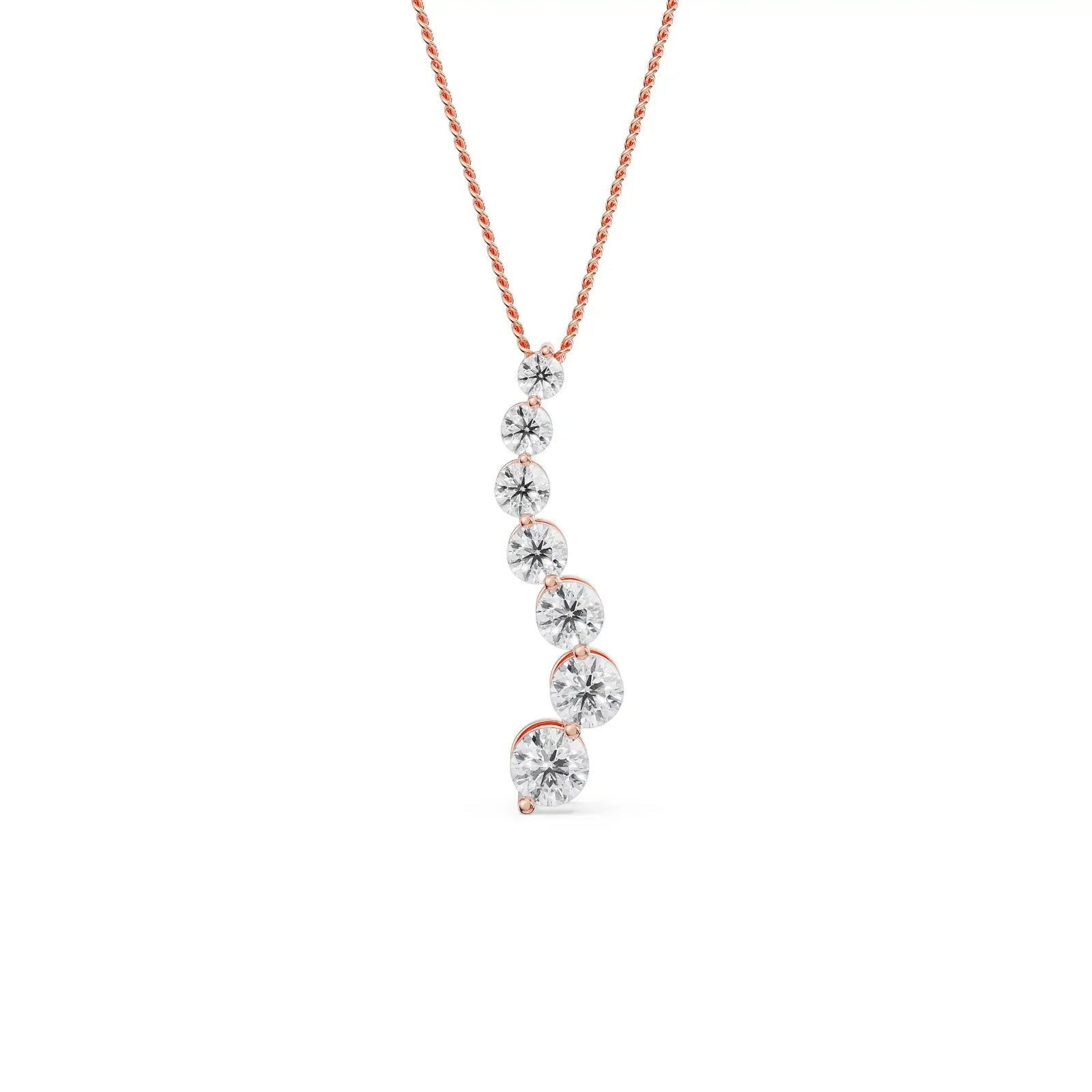 Round Solitaire Journey Pendant Front View
