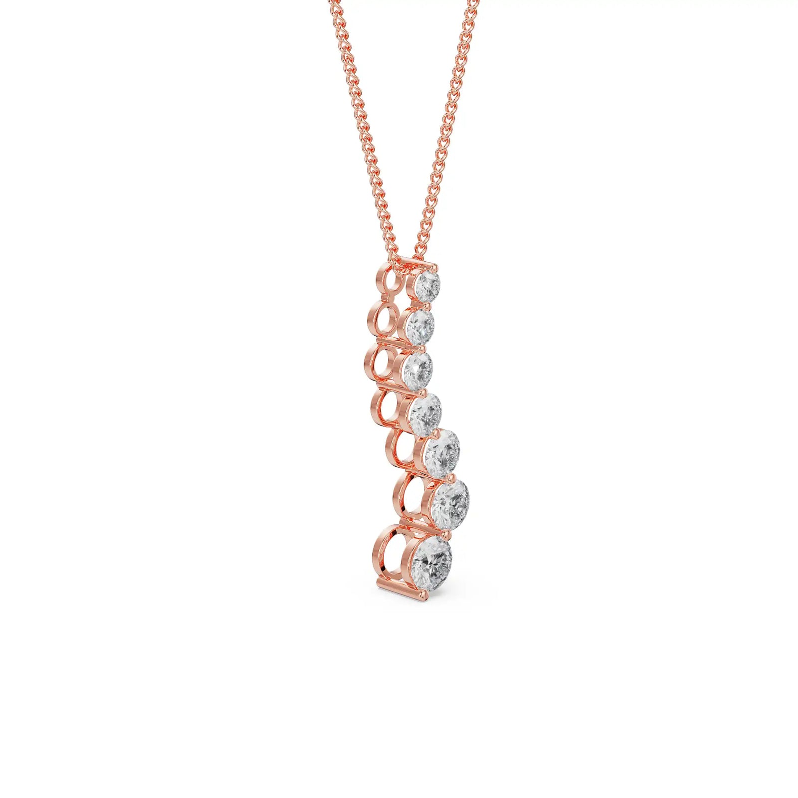 Round Solitaire Journey Pendant Side View