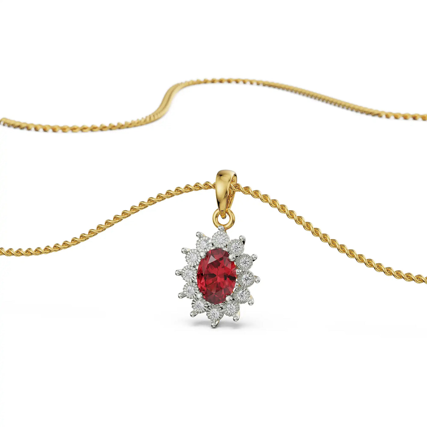 Vintage Gemstone Lab Grown Diamond Pendant