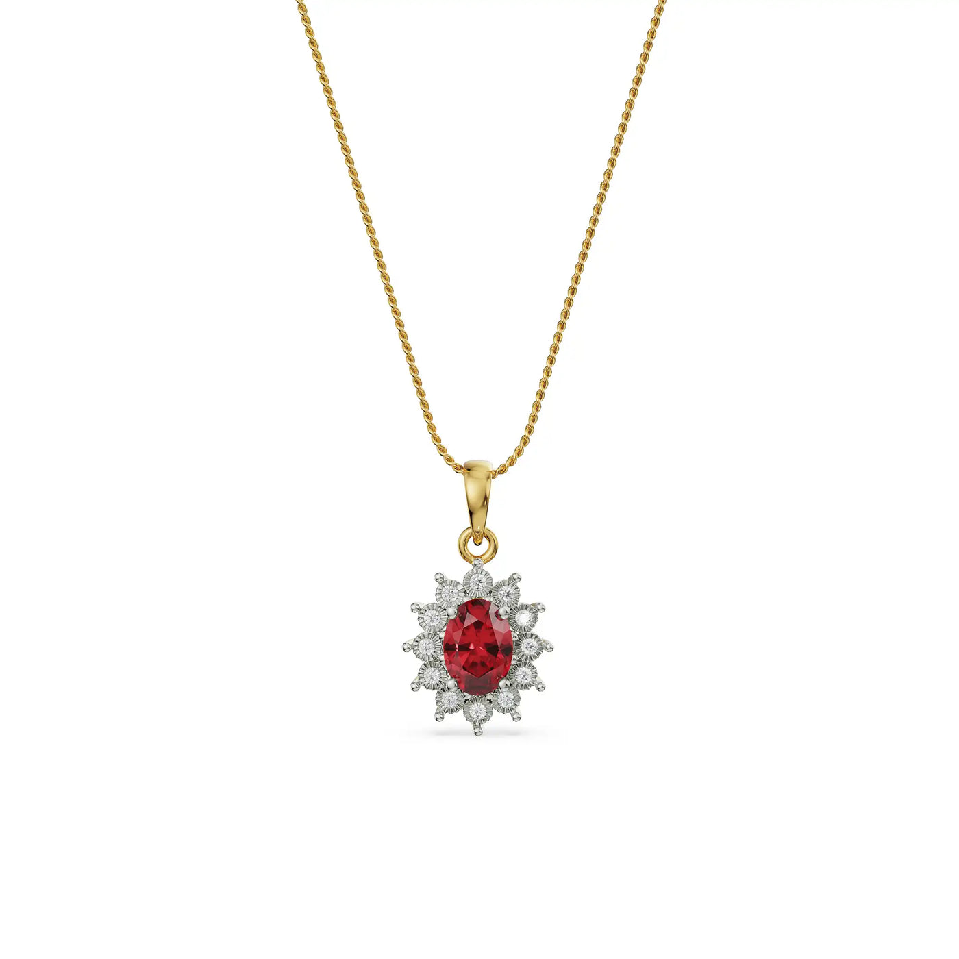 Vintage Gemstone Lab Grown Diamond Pendant 9KT