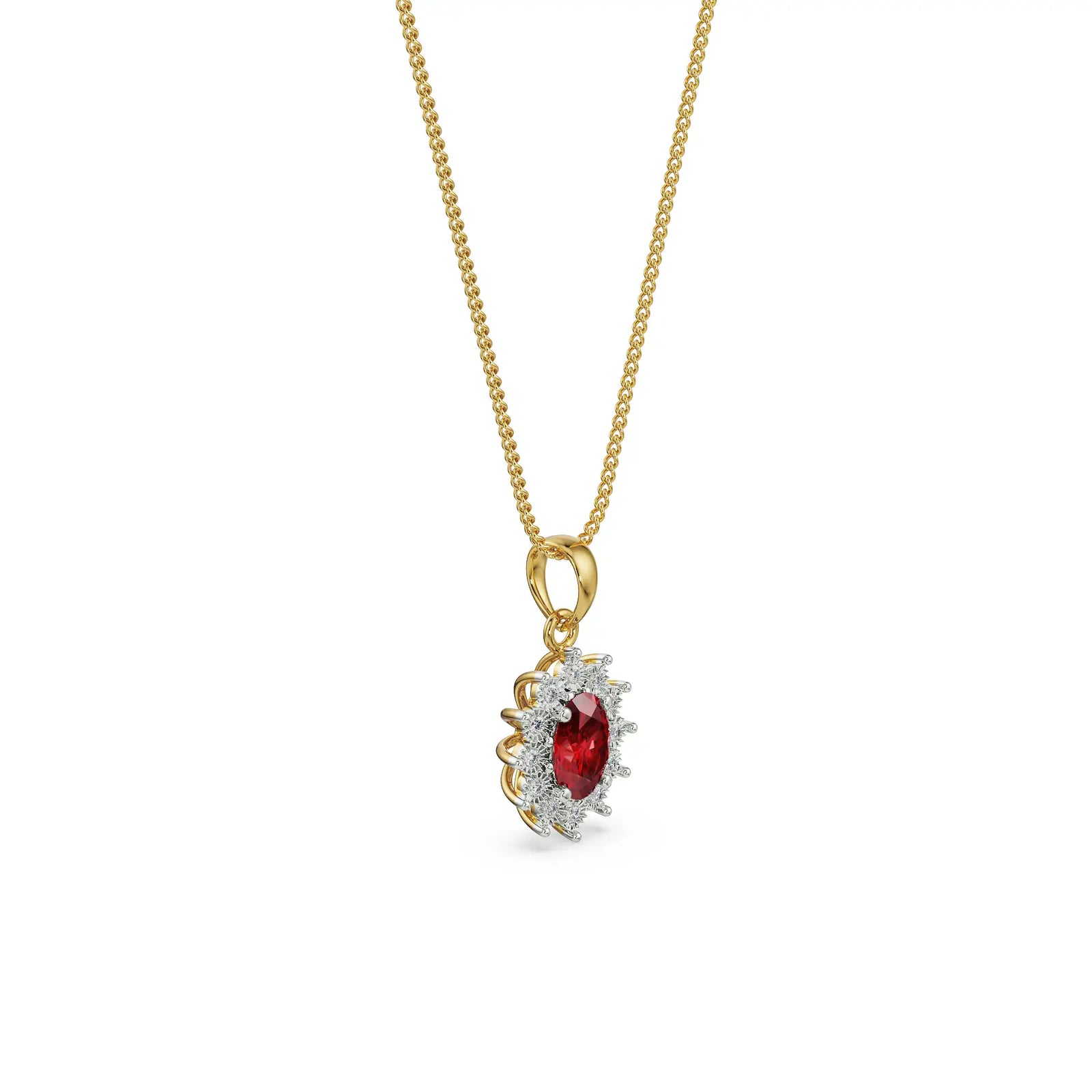 Vintage Gemstone Pendant Side View