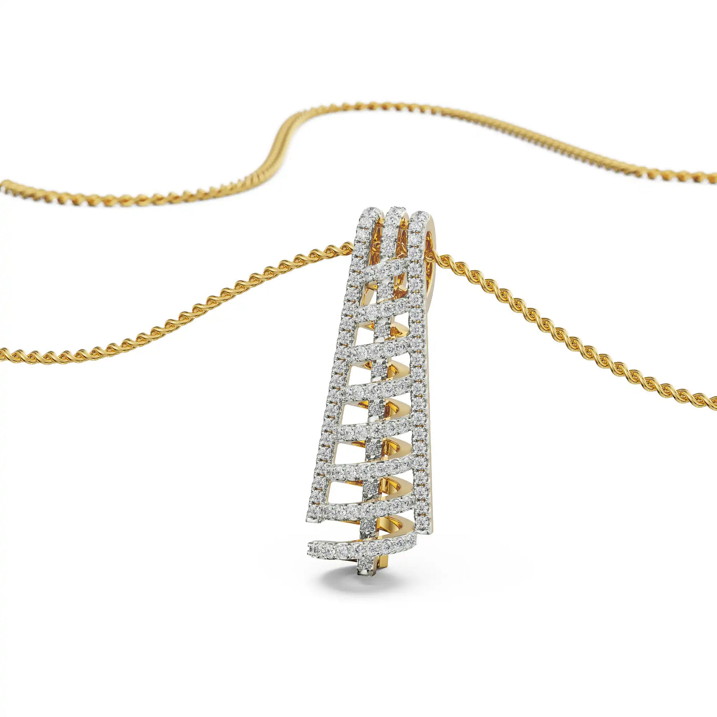 Spiral Drop Lab Grown Diamond Pendant