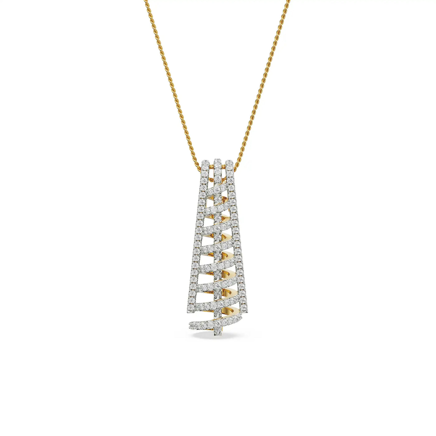 Spiral Drop Lab Grown Diamond Pendant 9KT