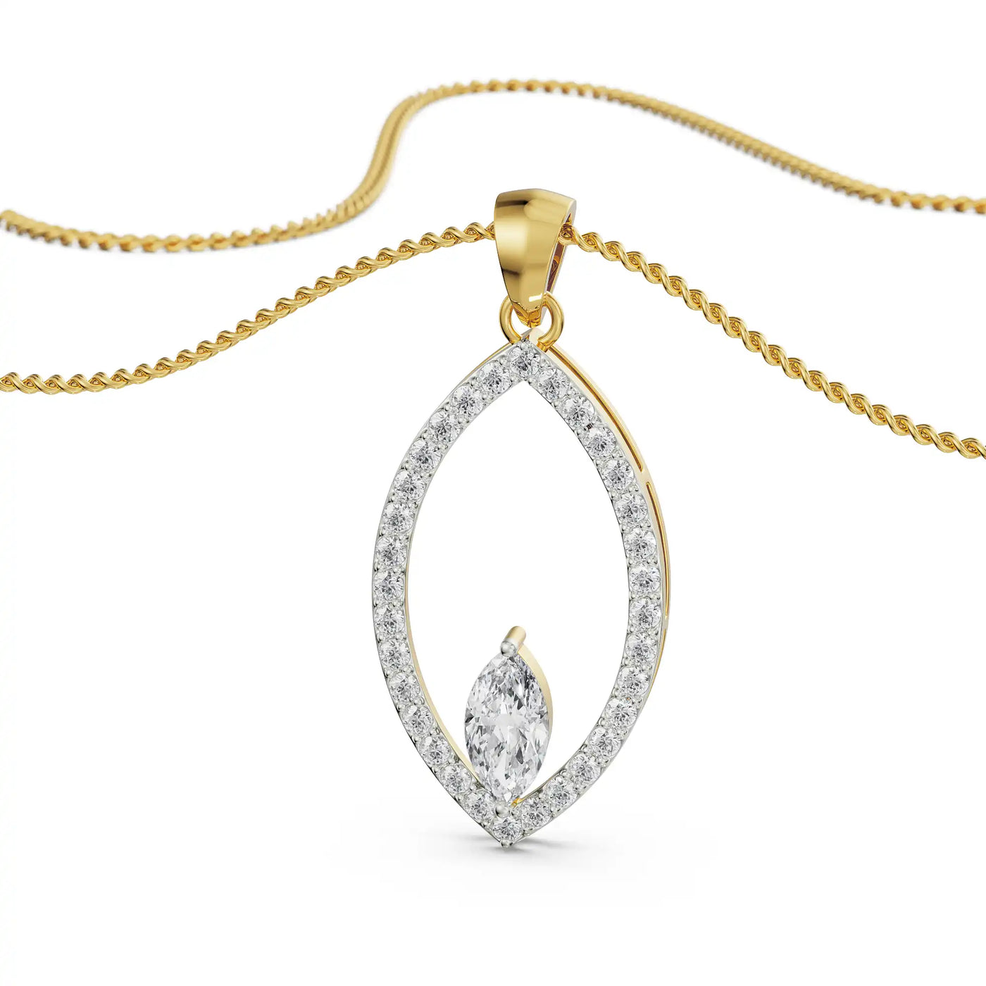 Marquise Lab Grown Diamond Pendant 9KT