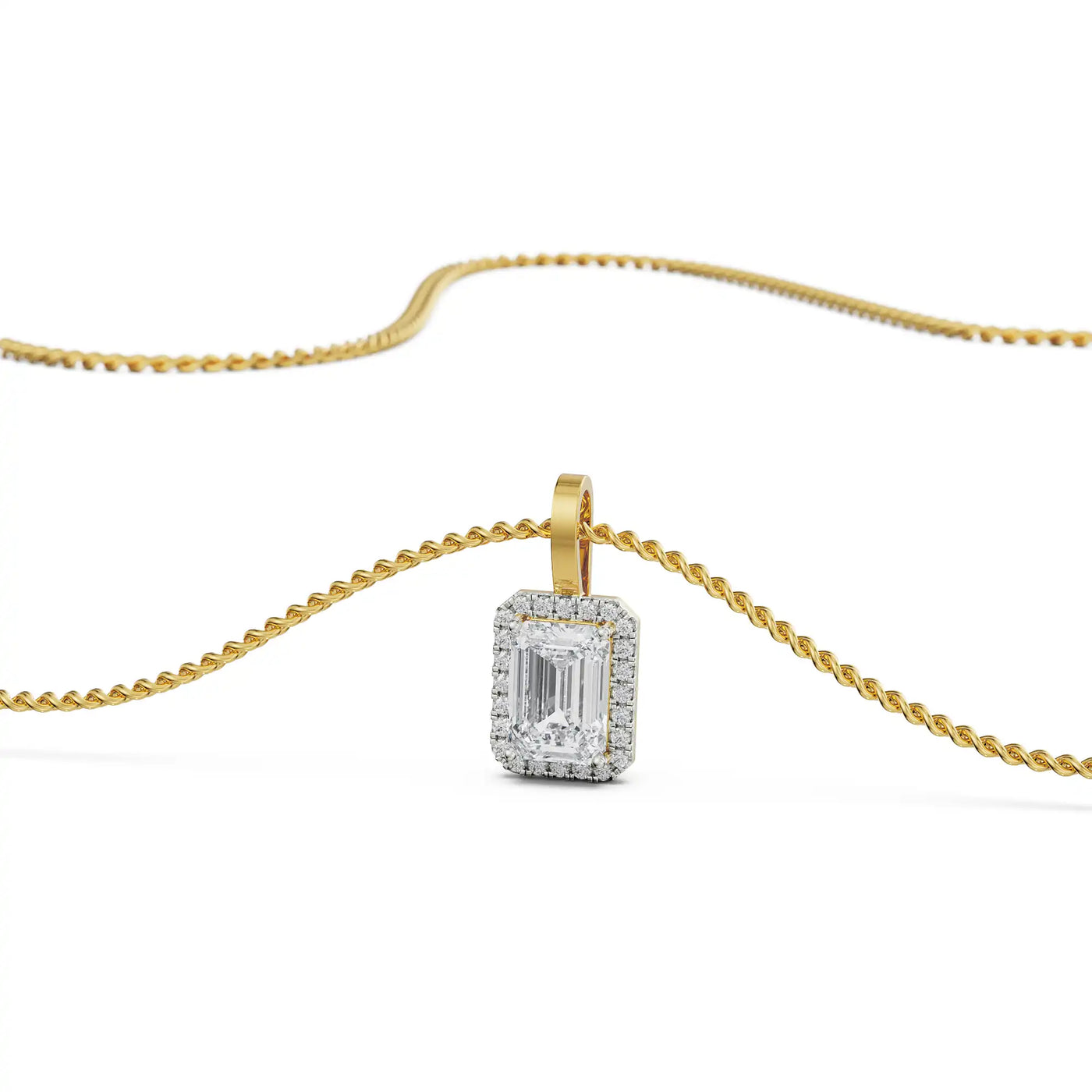 Shiny Halo Lab Grown Diamond Pendant