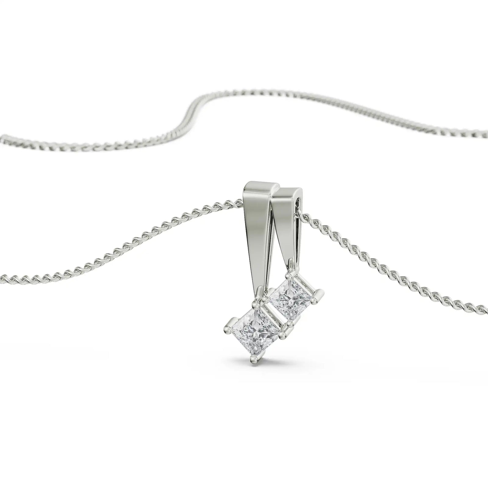 Duo Fit Diamond Pendant Prospective View in 9KT