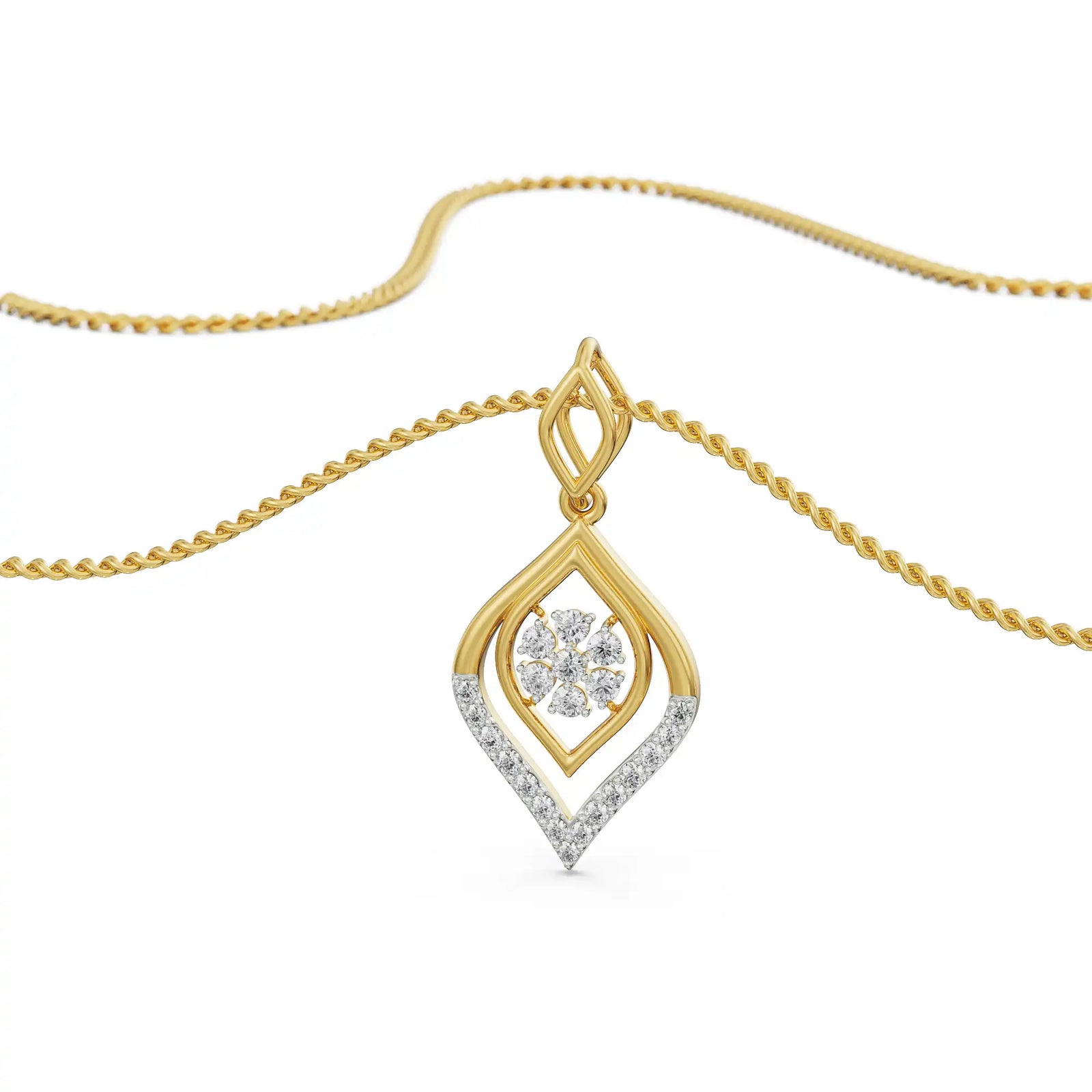 Serene Blossom Diamond Pendant Prospective View