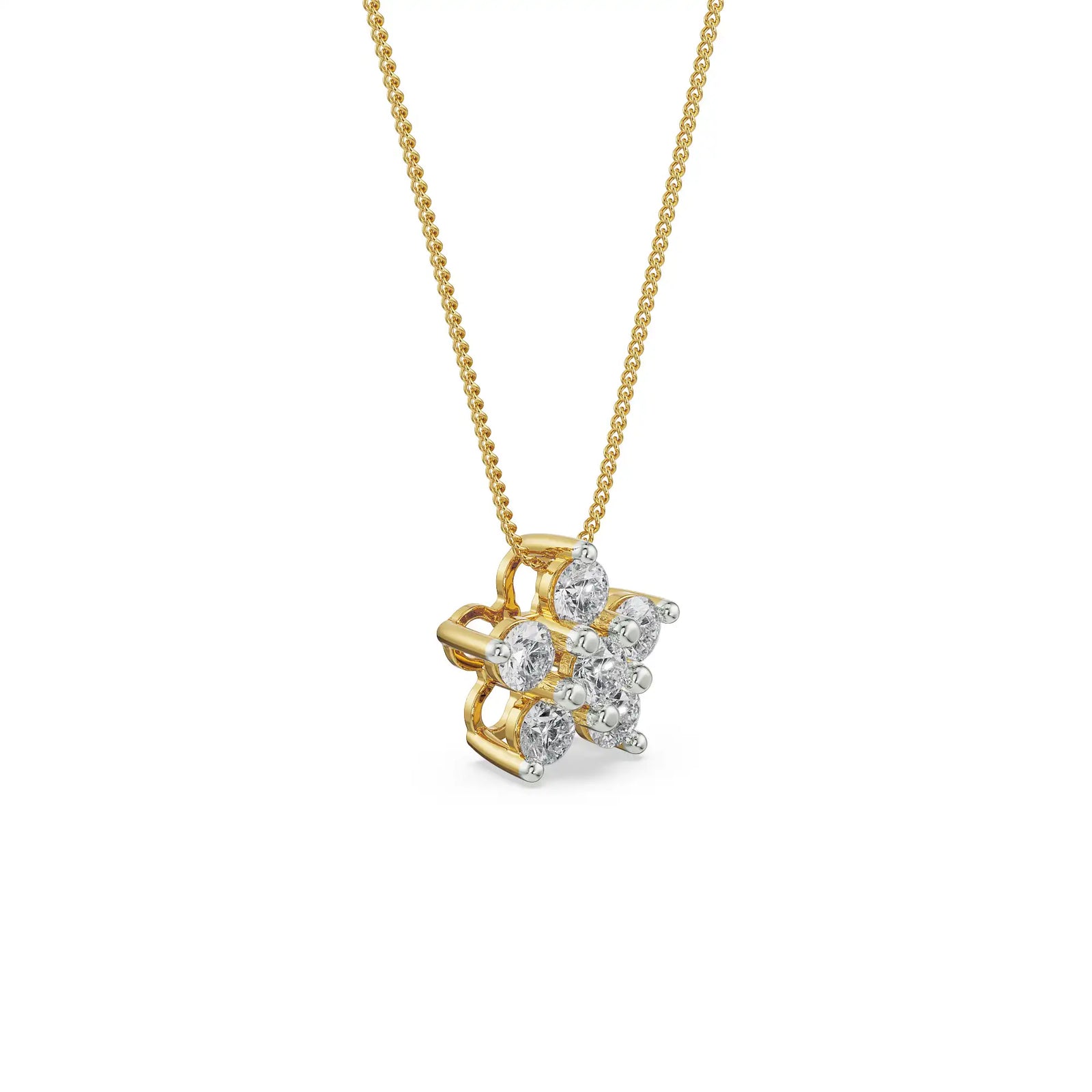 Mosi Leaf Diamond Pendant Side View