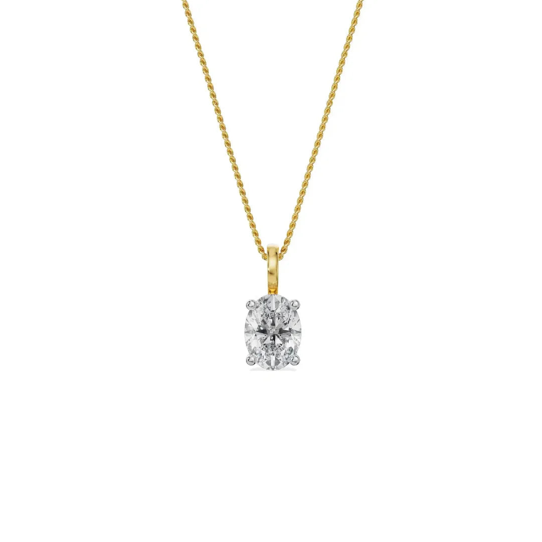 Solitaire Oval Lab Grown Diamond Pendant
