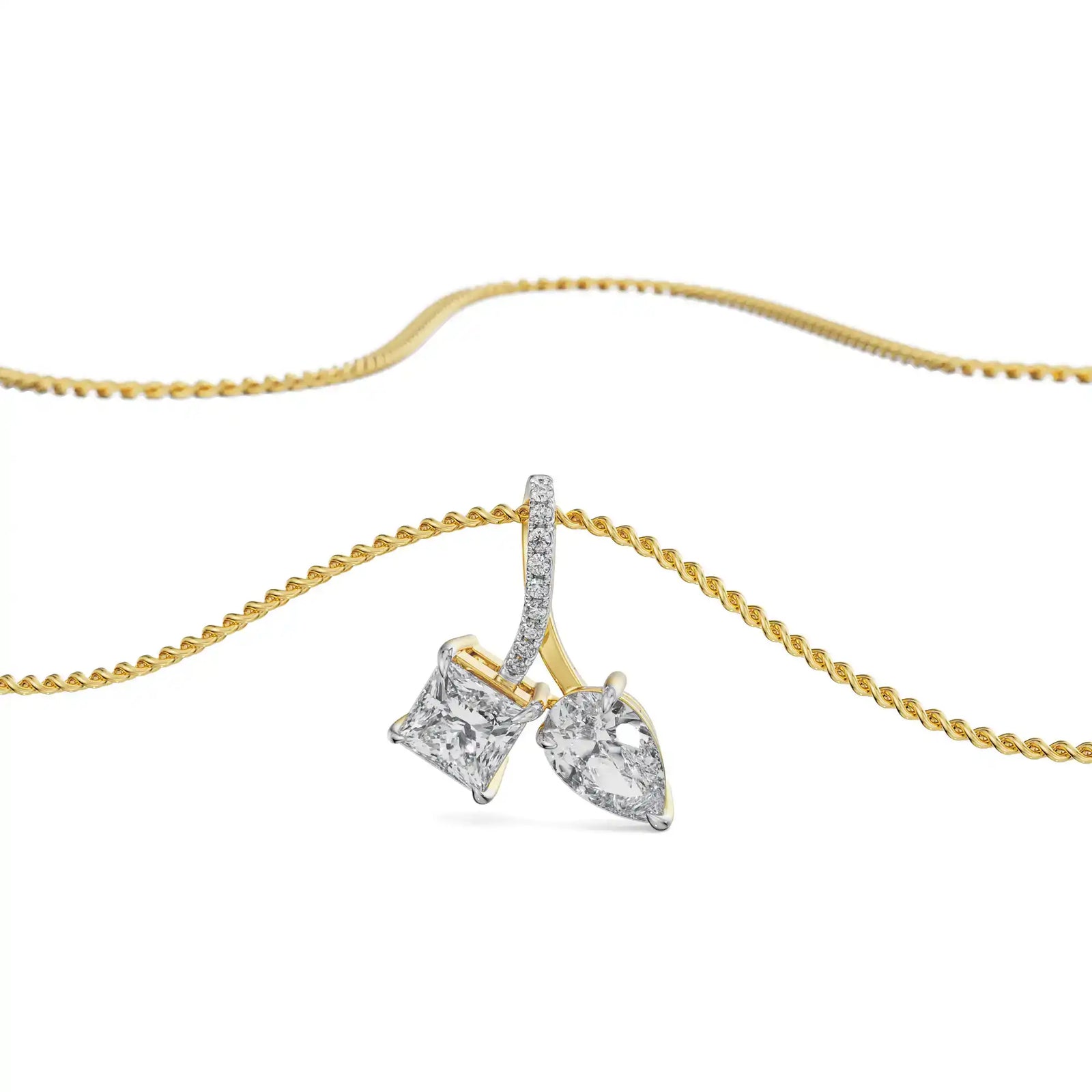 Square Pear Diamond Pendant Prospective View