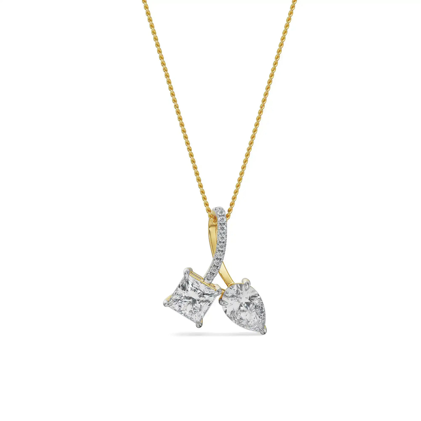 Square Pear Lab Grown Diamond Pendant