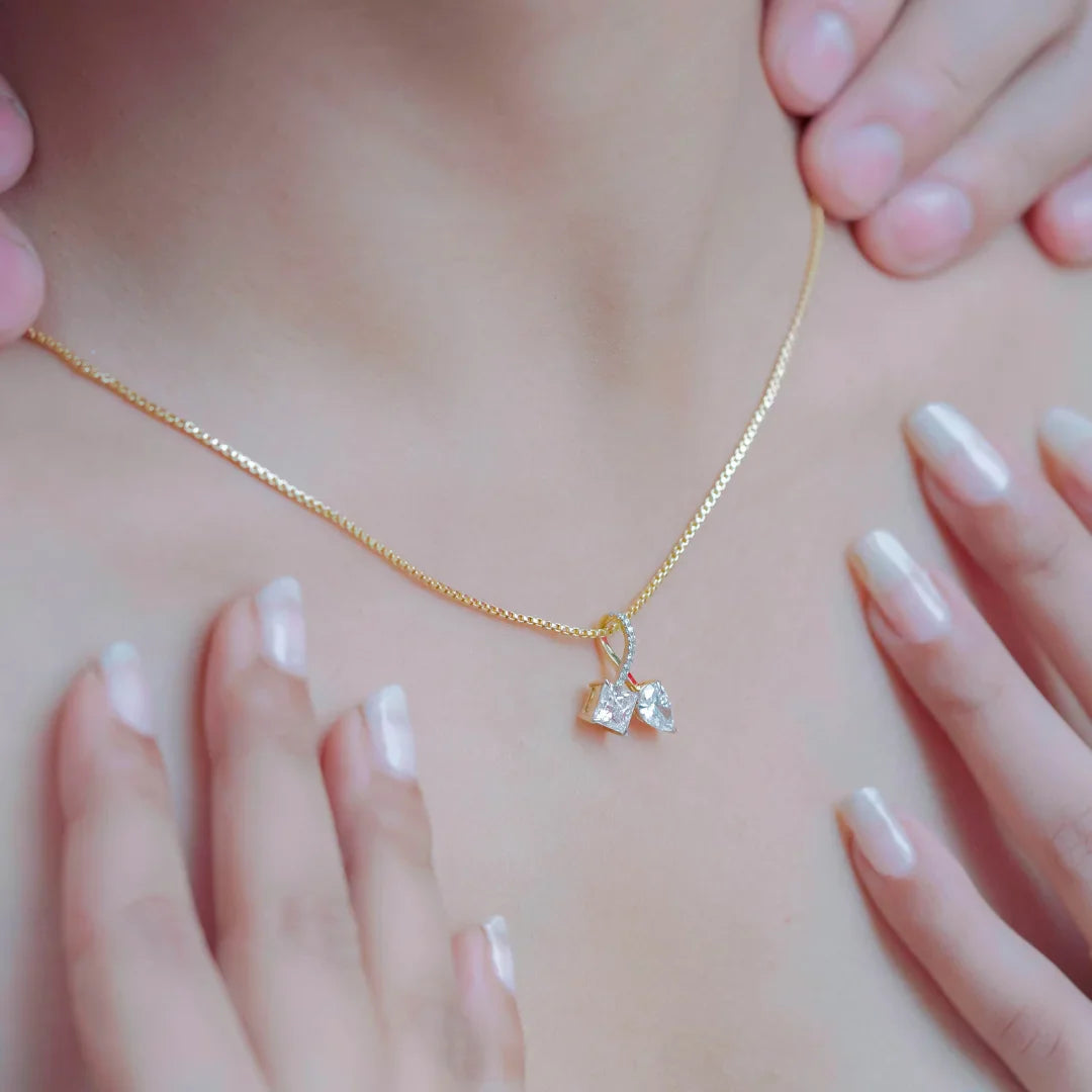 Square Pear Lab Grown Diamond Pendant