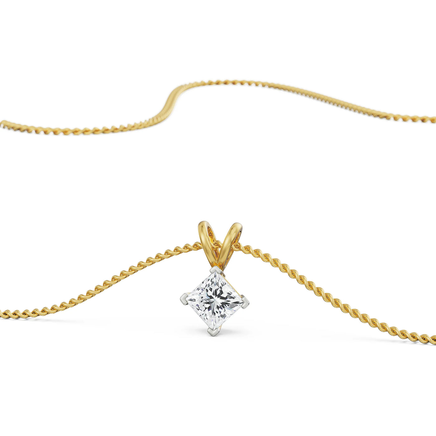 1 CT Princess Cut Lab Diamond Pendant_in_stock