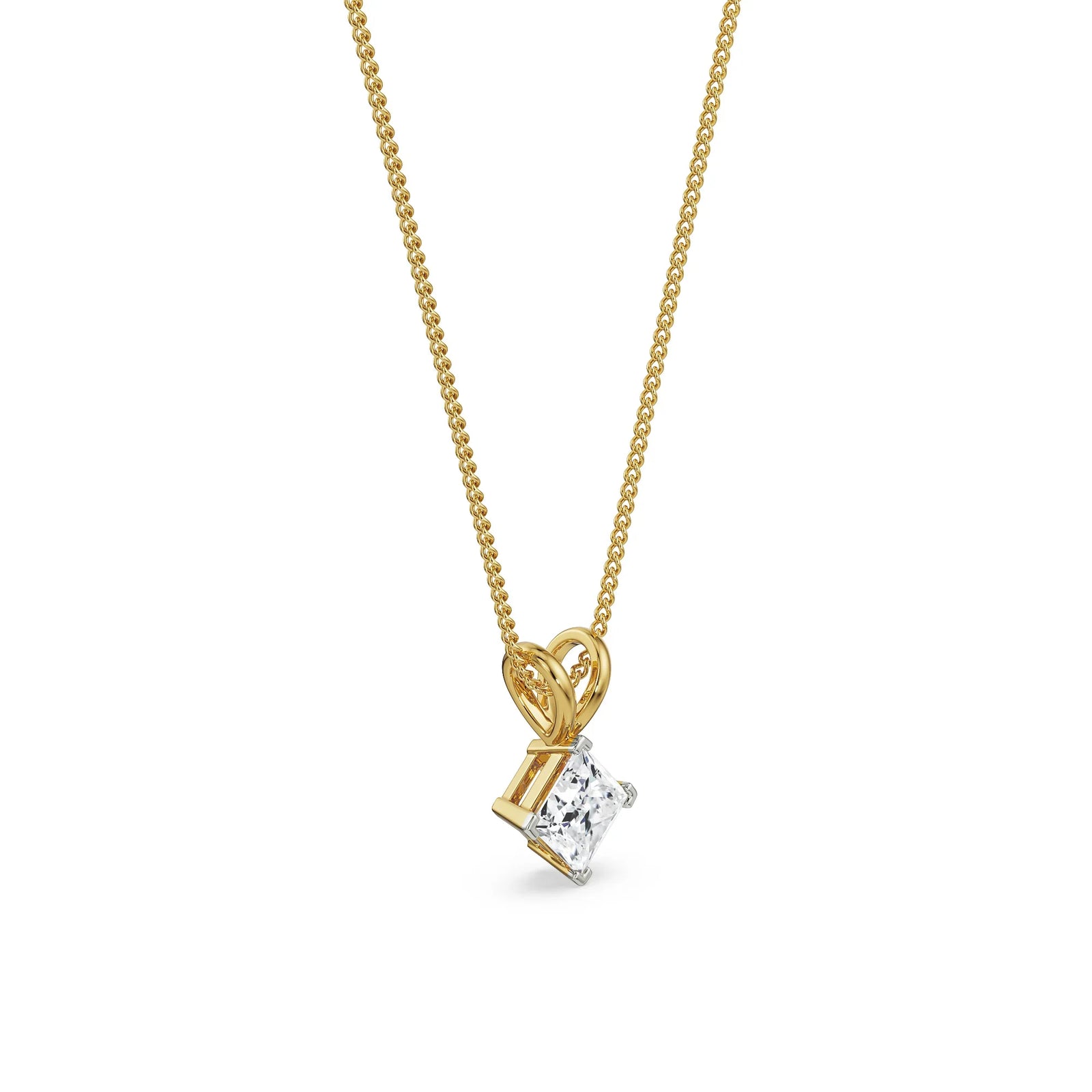 1 CT Princess Cut Lab Diamond Pendant_in-stock