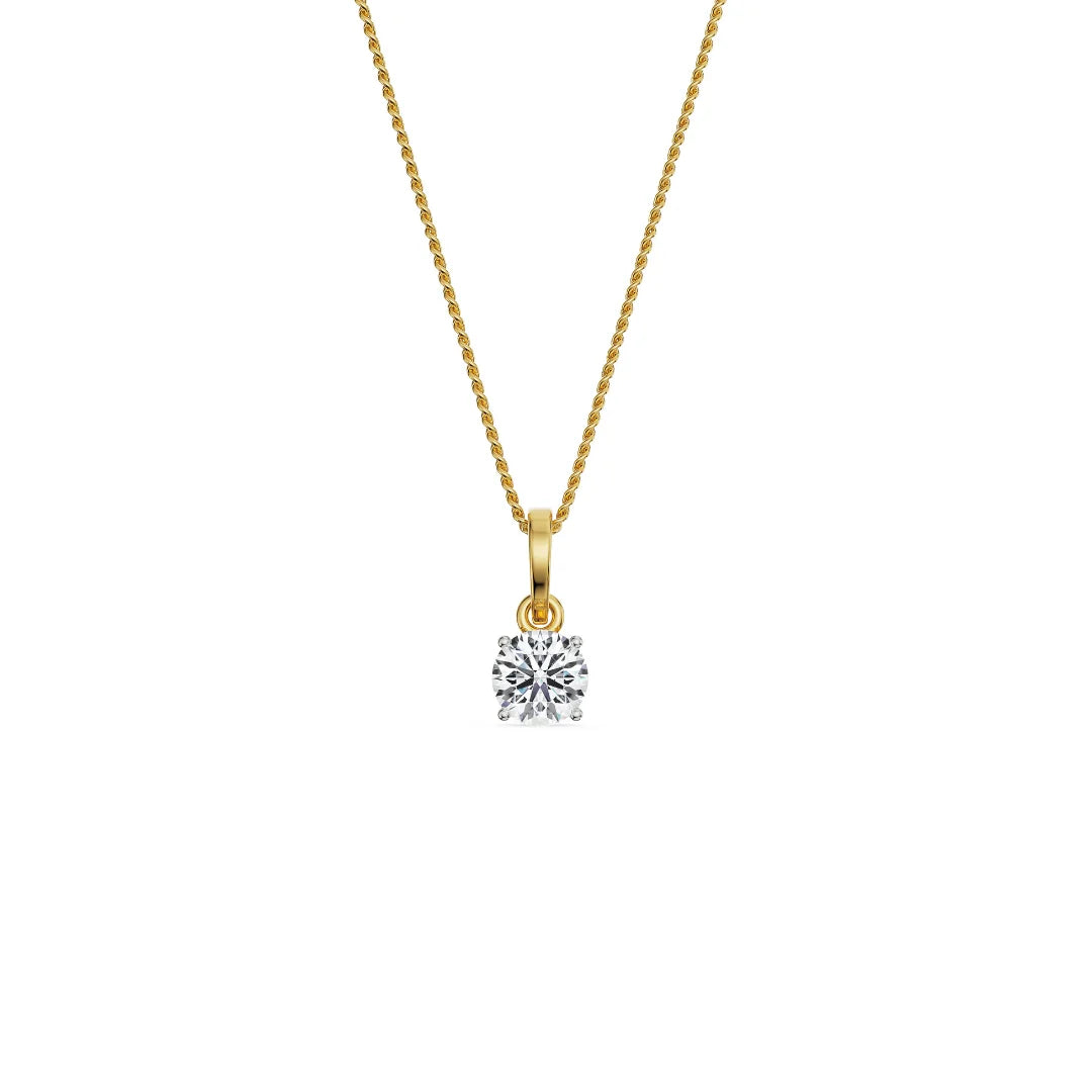 0.5 CT Round Lab Grown Diamond Solitaire Pendant - top view