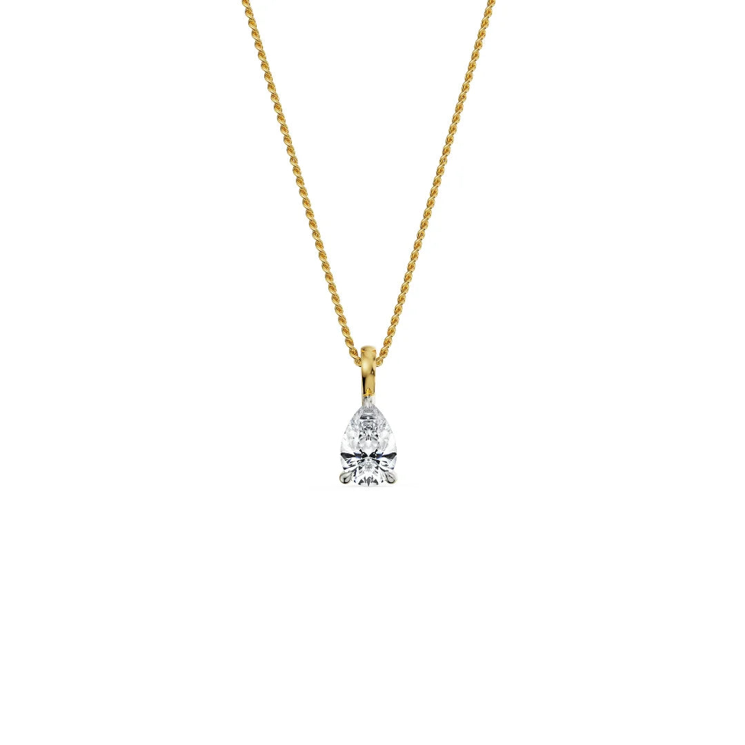 0.5 CT Pear Lab Grown Diamond Solitaire Pendant 9KT