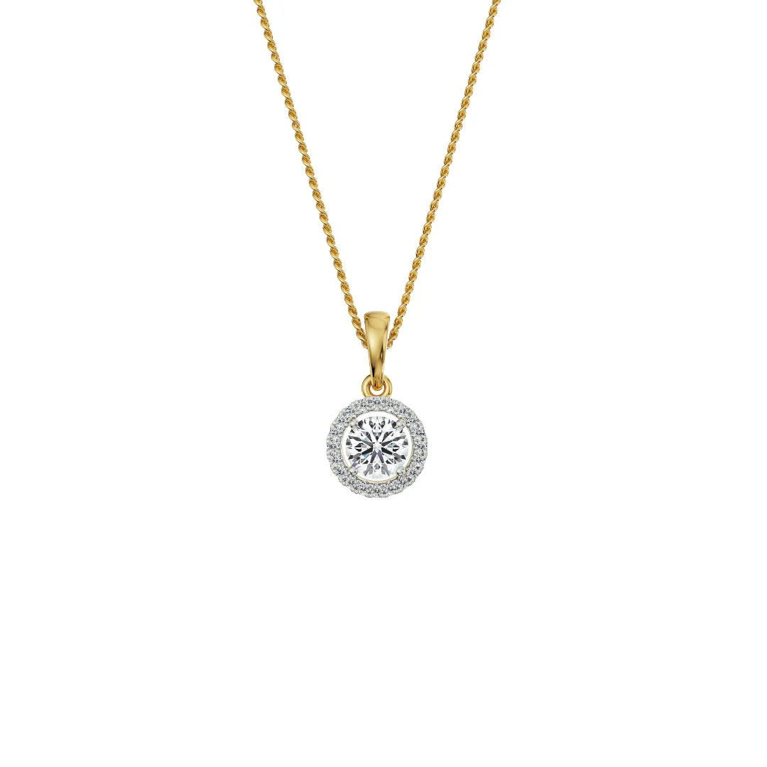 0.5 CT Halo Lab Grown Diamond Pendant