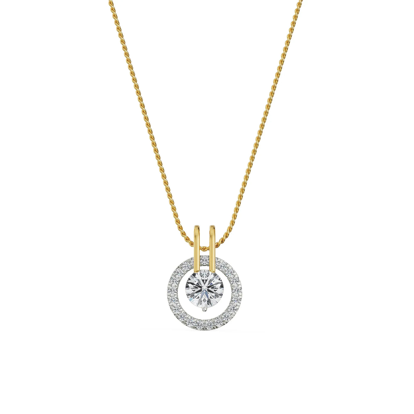 Rotating Halo Lab Grown Diamond Pendant 9KT