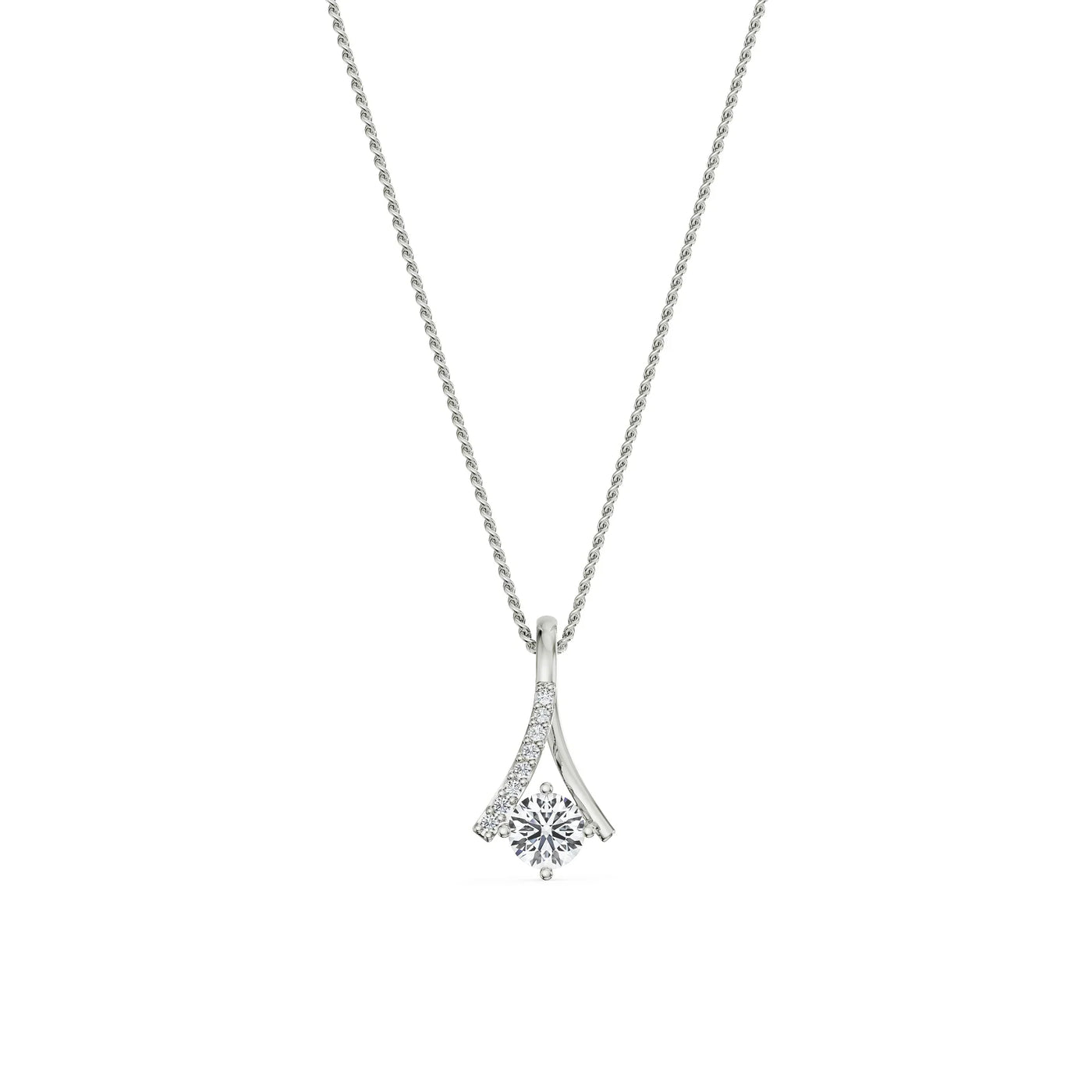 Inverted V Lab Grown Diamond Pendant 9KT