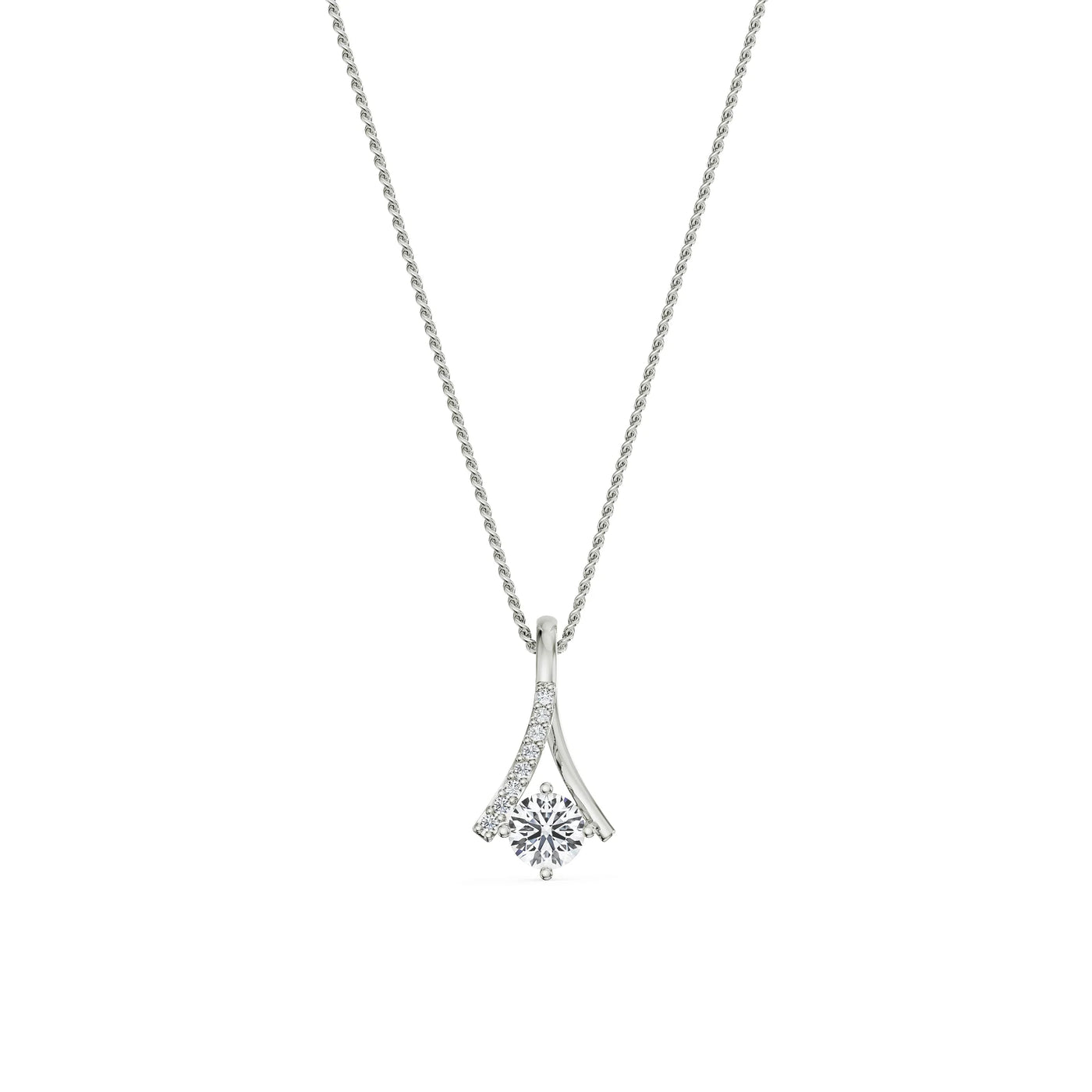 Inverted V Lab Grown Diamond Pendant