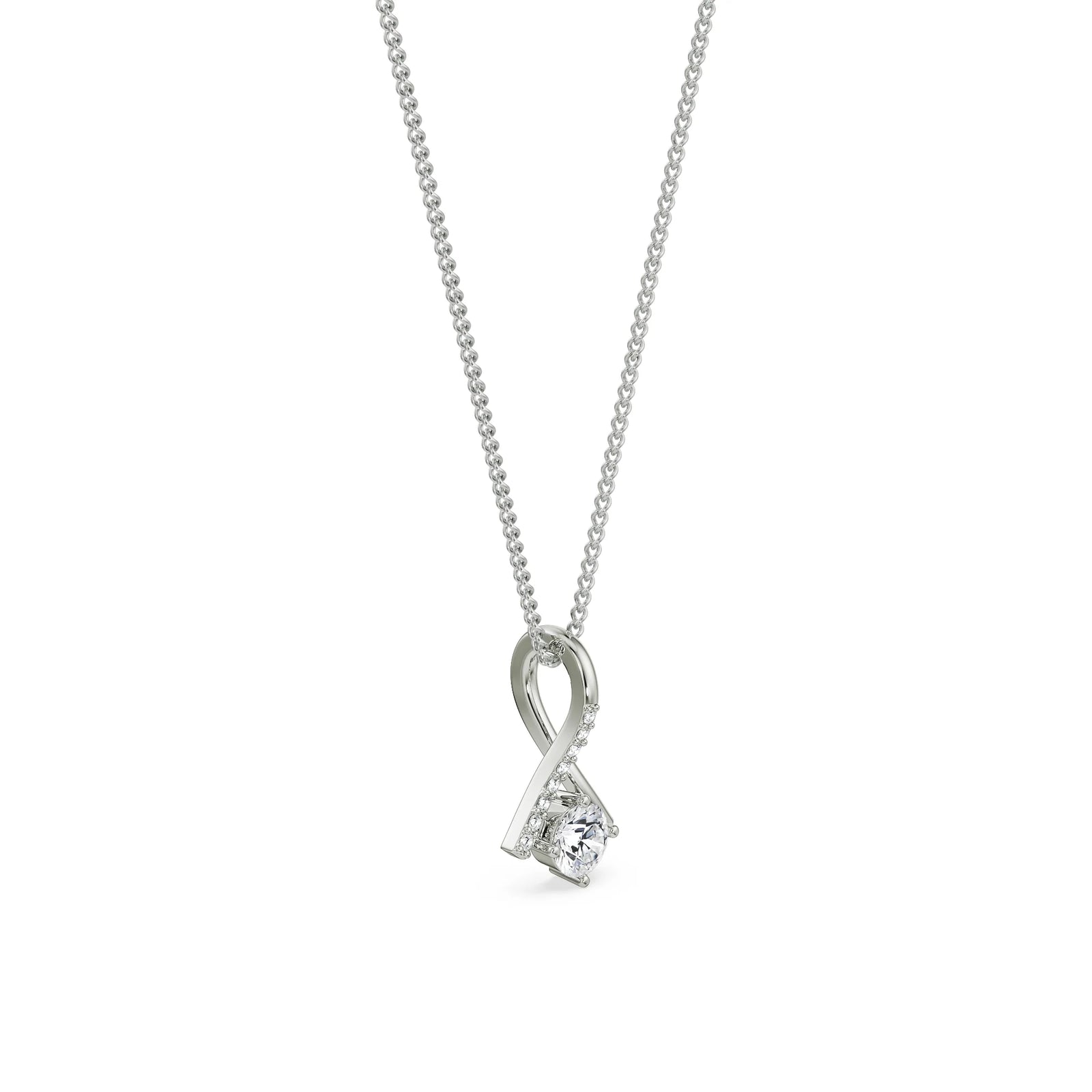 Inverted V Diamond Pendant Left view