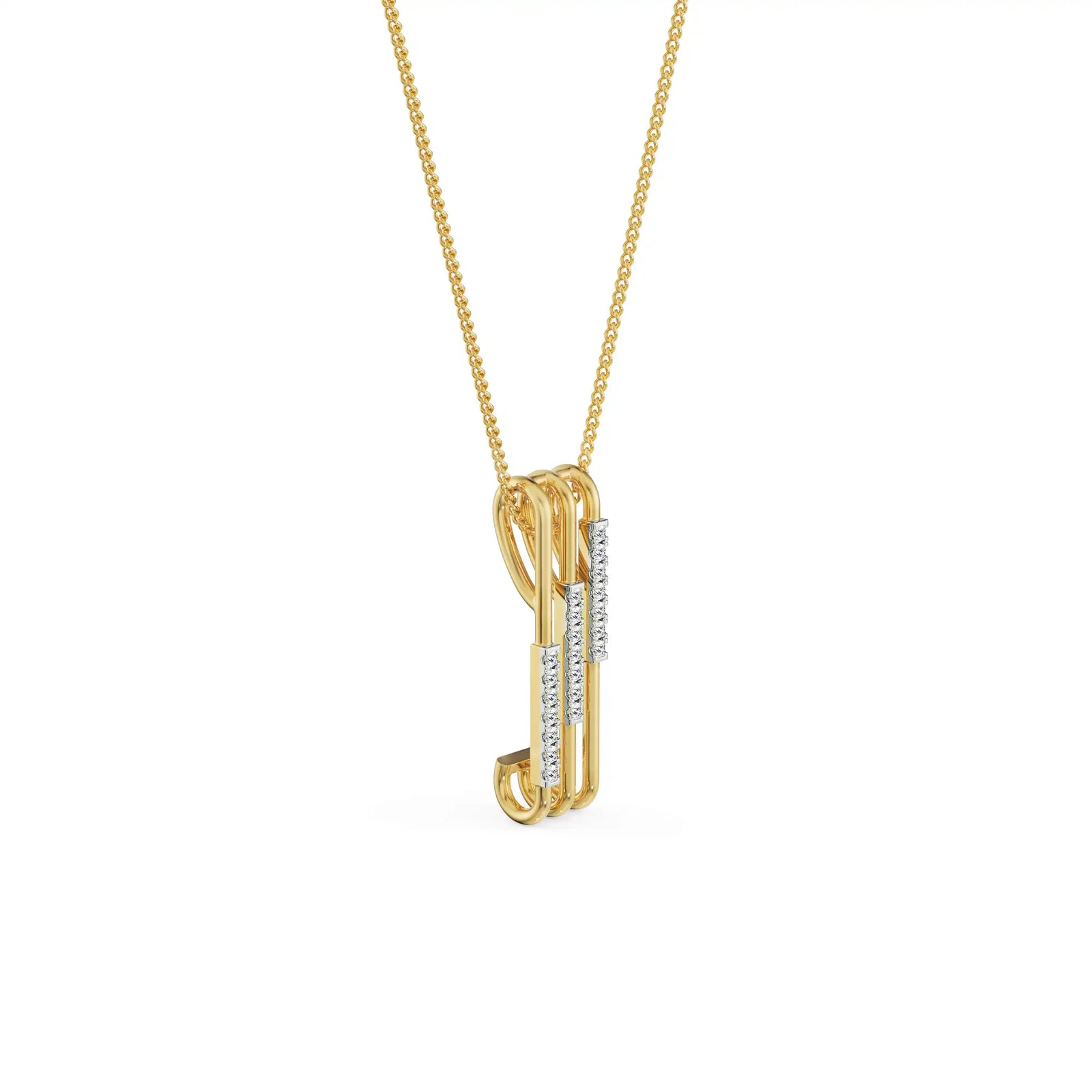 Vertical Bar Diamond Pendant left view