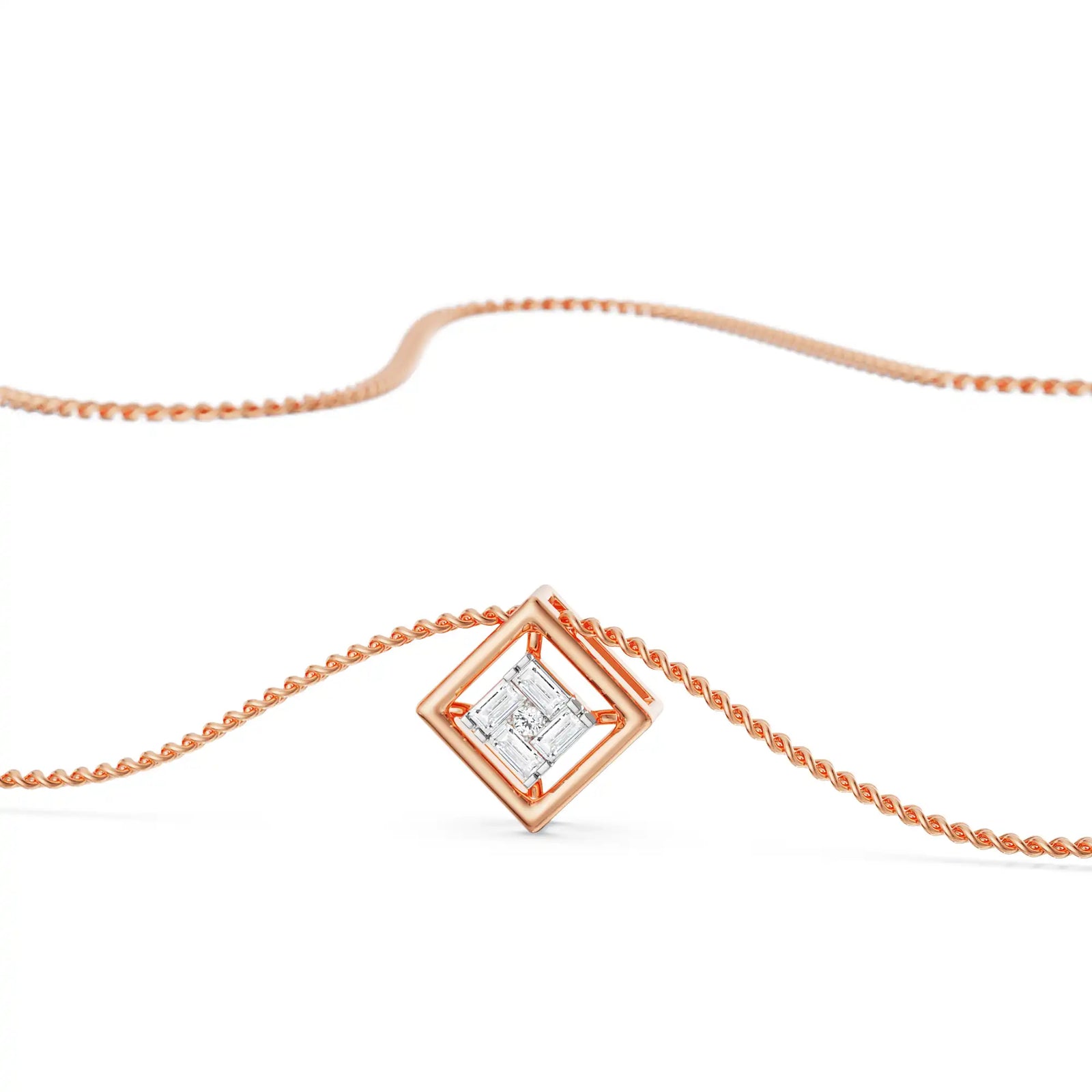 Geometric Allure Diamond Pendant Prospective view