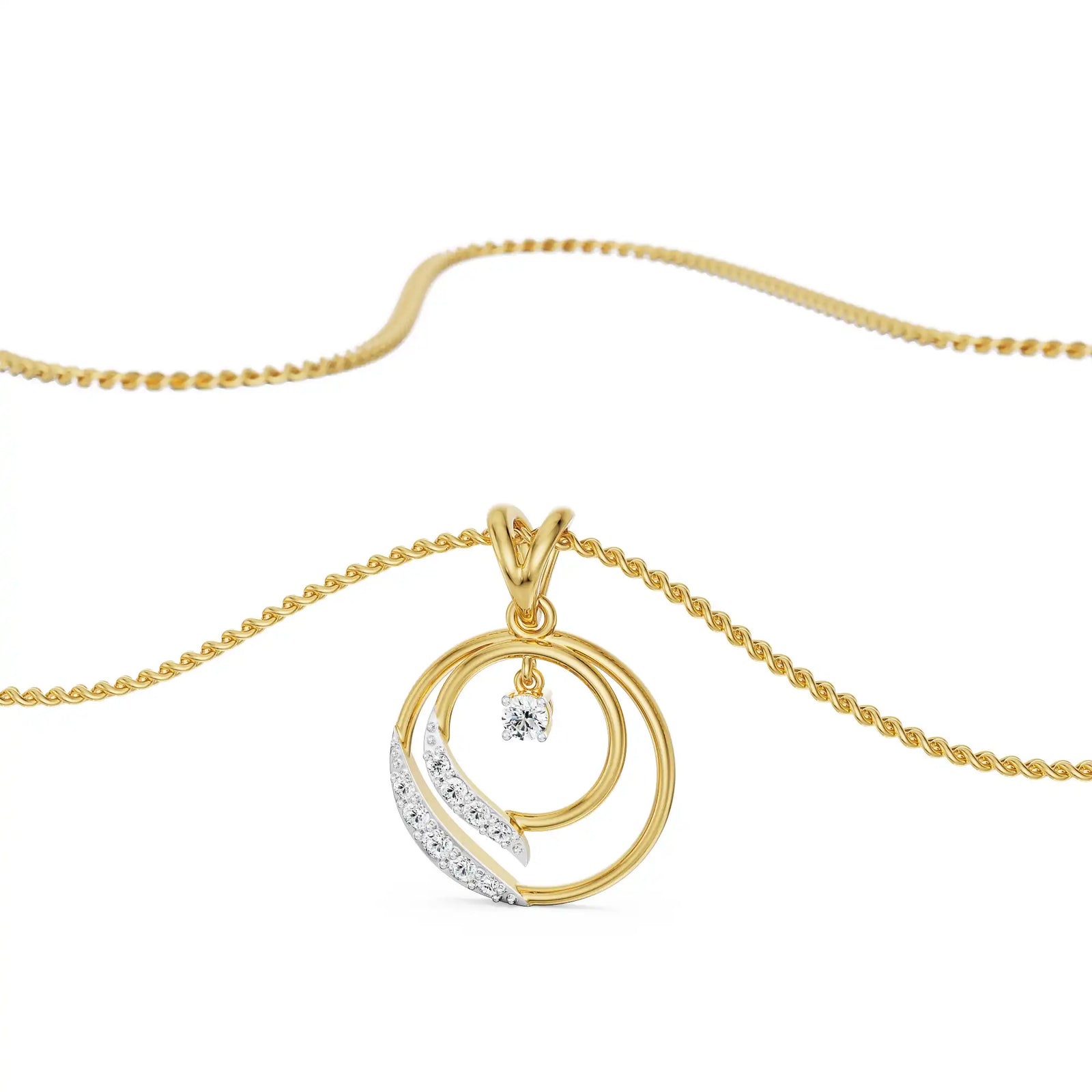 Luminiscent Diamond Pendant Prospective view