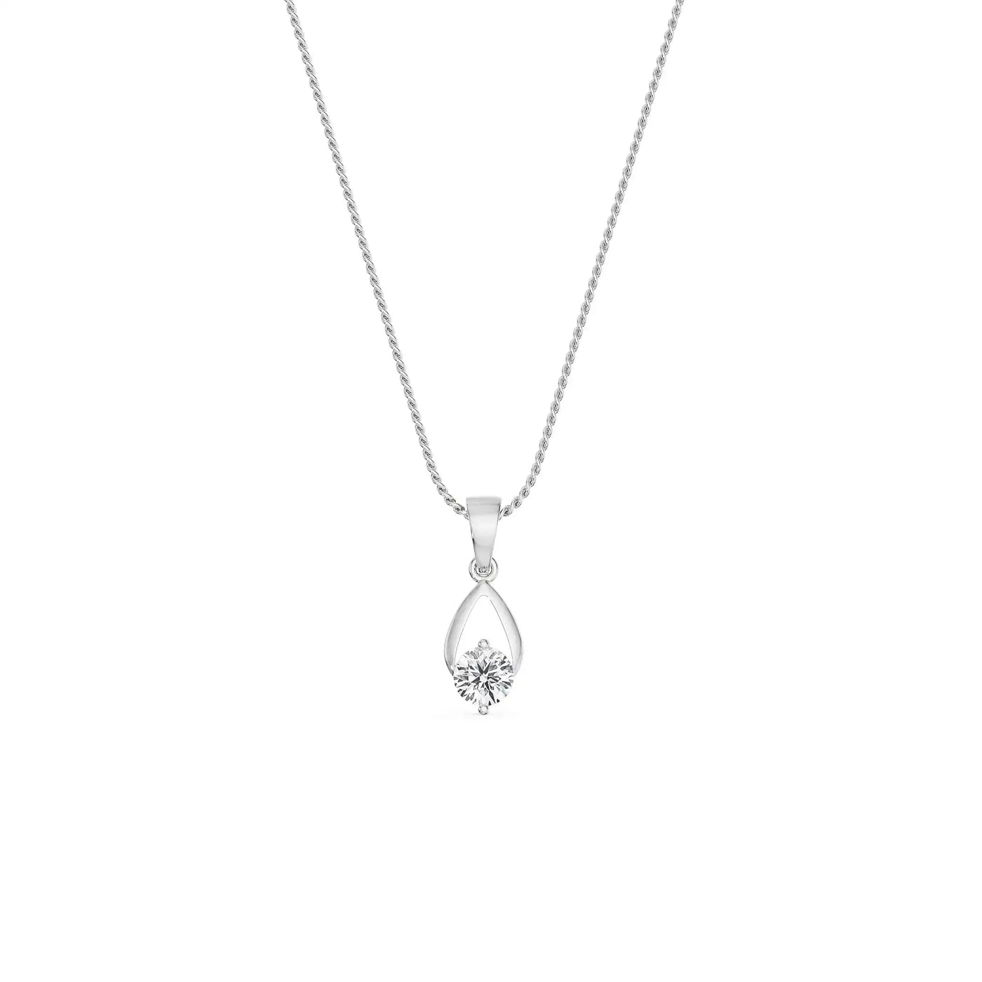 Shimmering Dainty Round Lab Grown Diamond Pendant 9KT