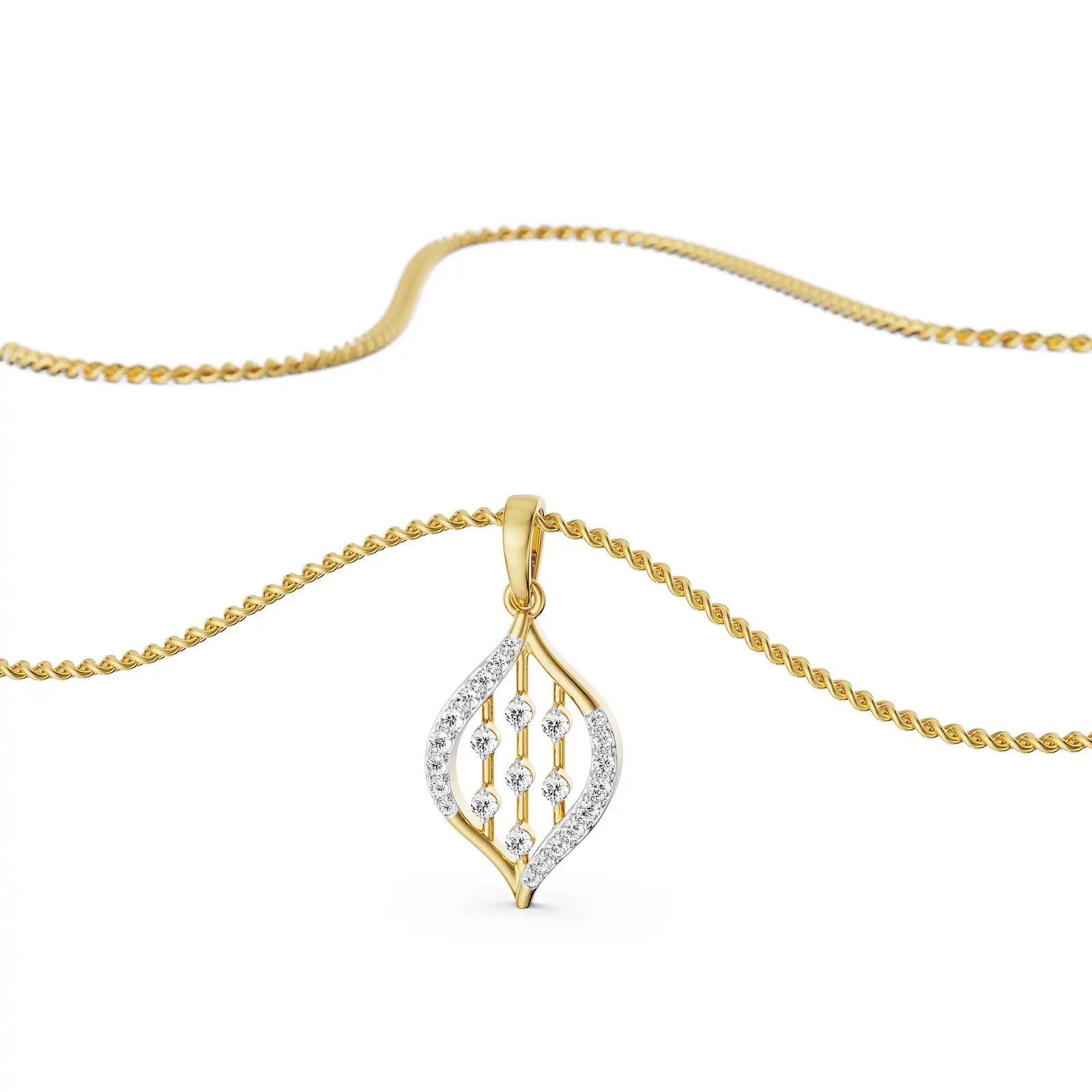 Parallel Stroke Diamond Pendant front view