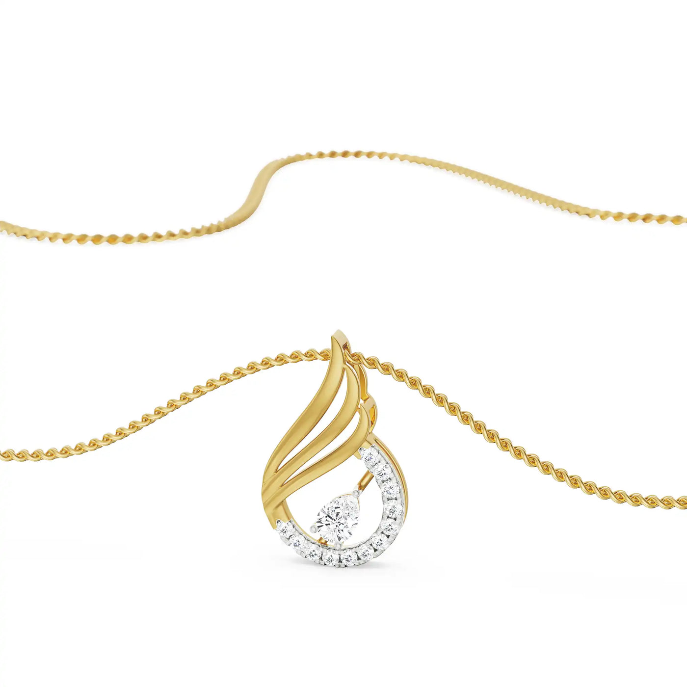 Pear Swan Lab Grown Diamond Pendant_in-stock