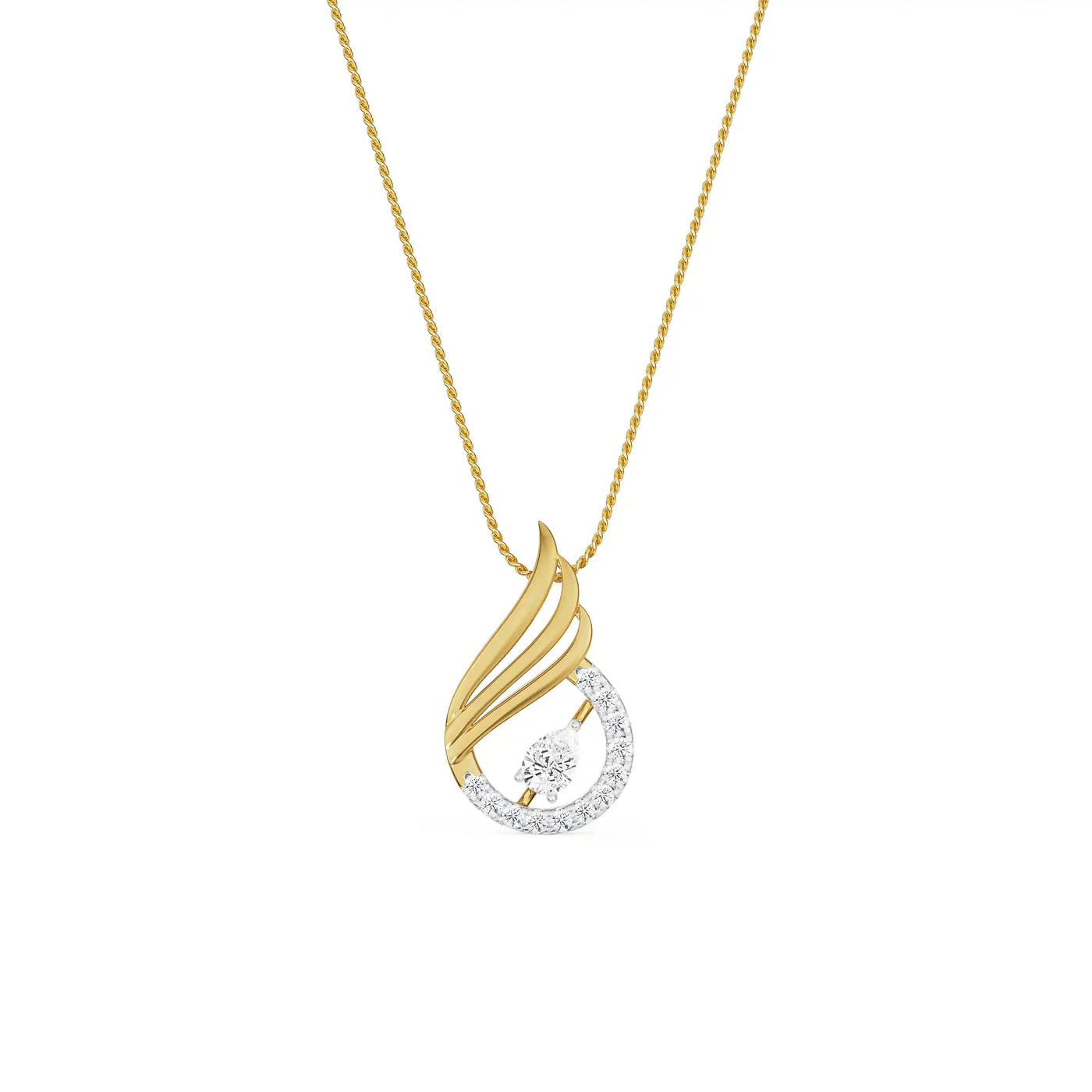 Pear Swan Lab Grown Diamond Pendant 9KT