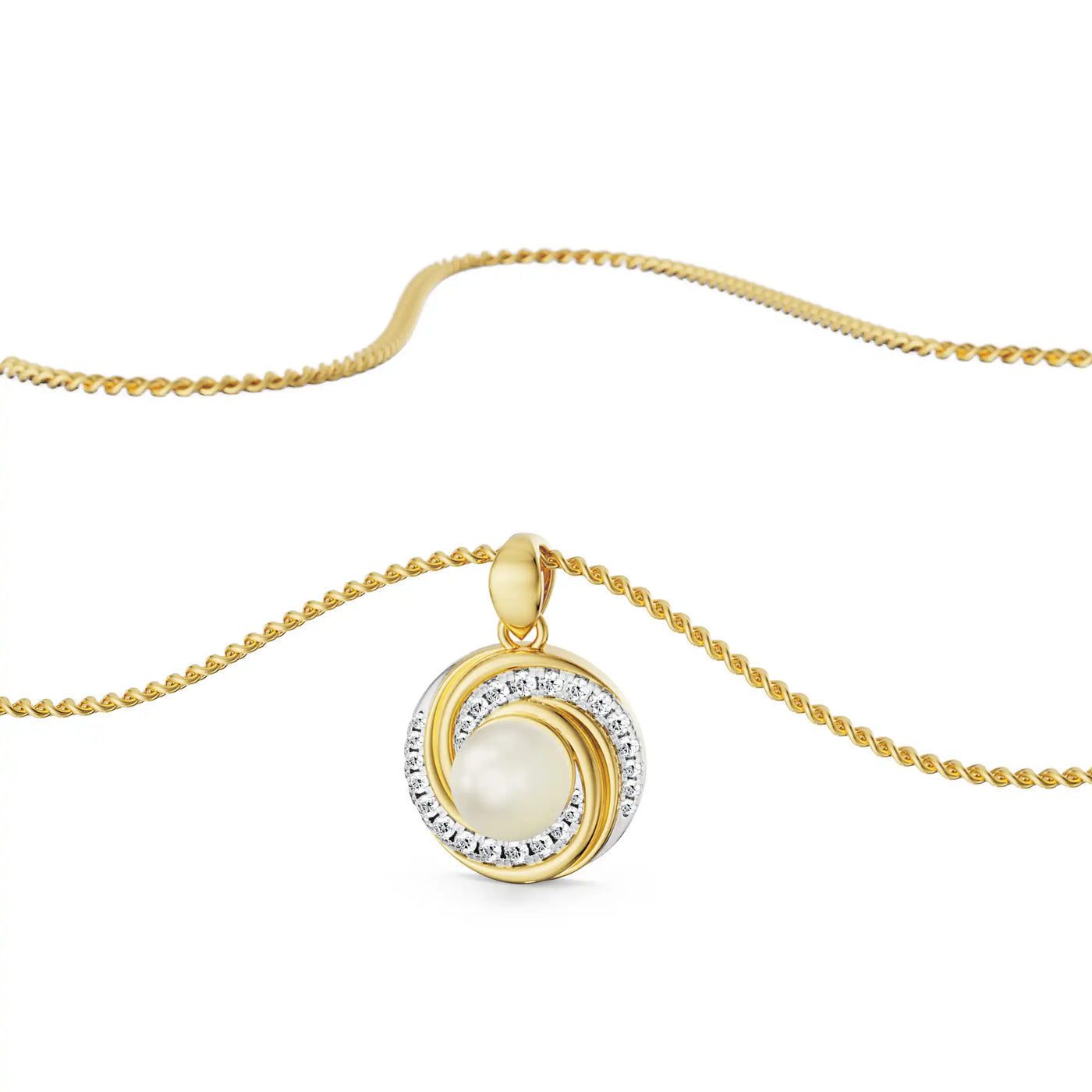 Pearly Swirly Lab Grown Diamond Pendant