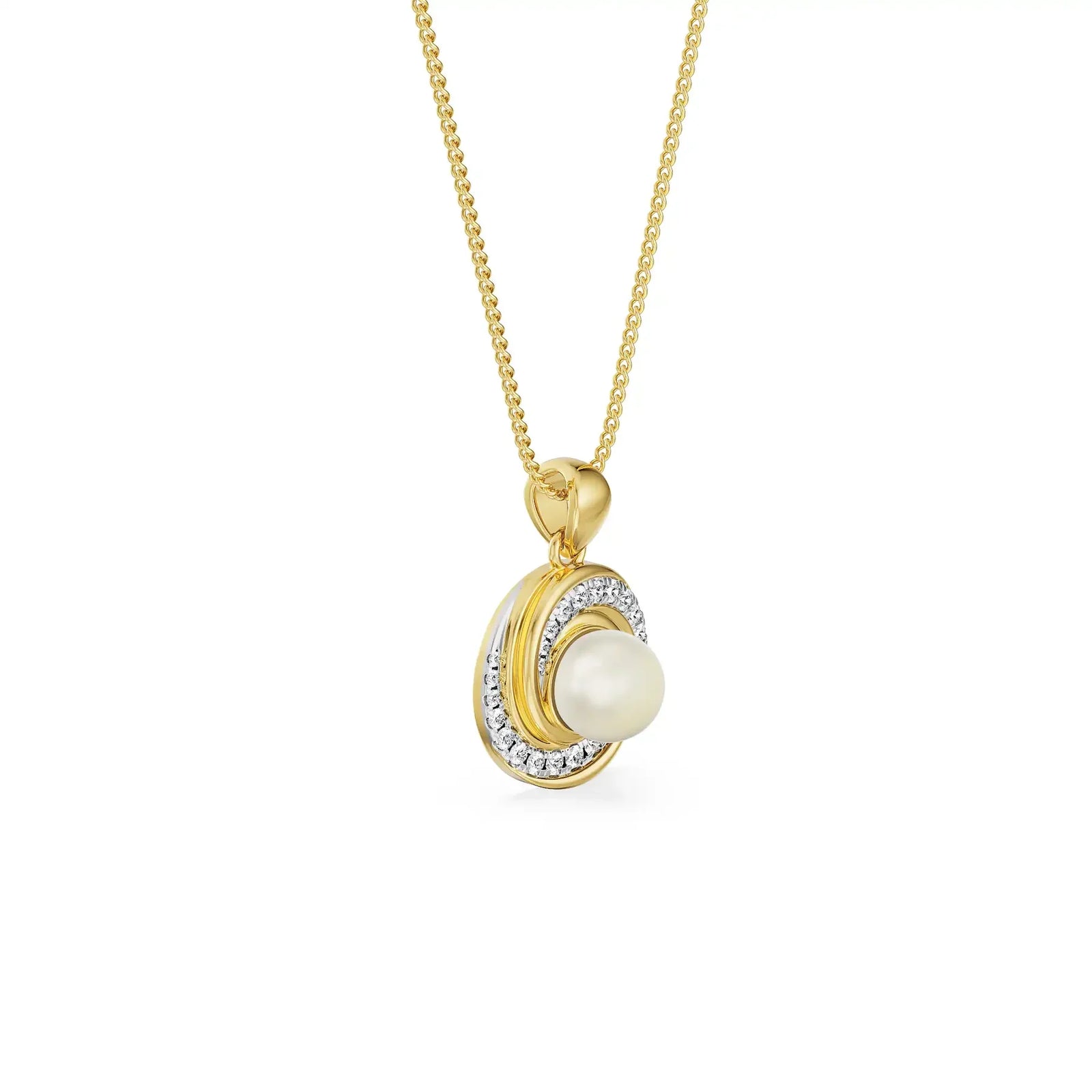 Pearly Swirly Lab Grown Diamond Pendant 9KT
