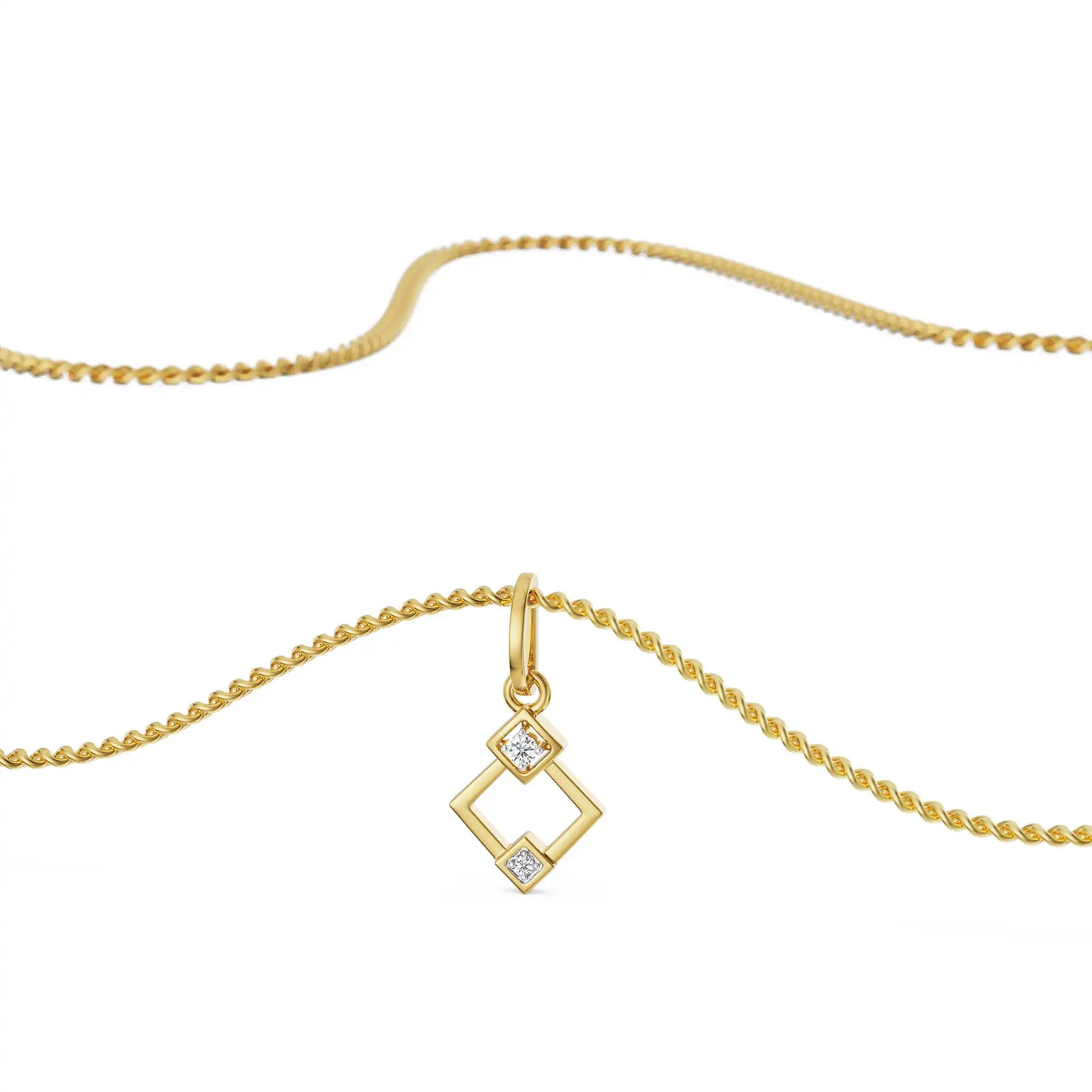 Geometric Glistening Lab Grown Diamond Pendant 9KT